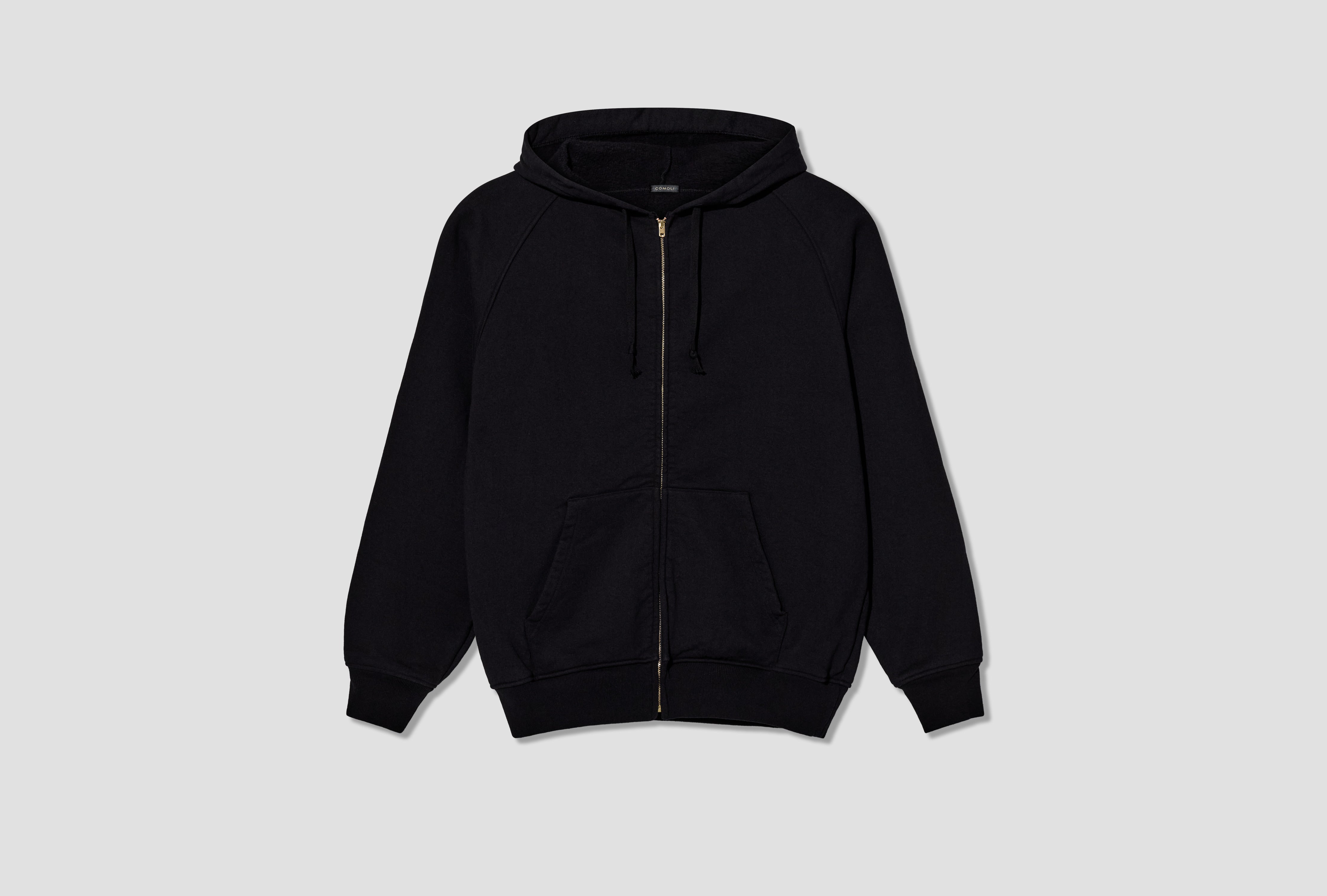 COTTON FLEECE ZIP HOODIE E03-05001 Black