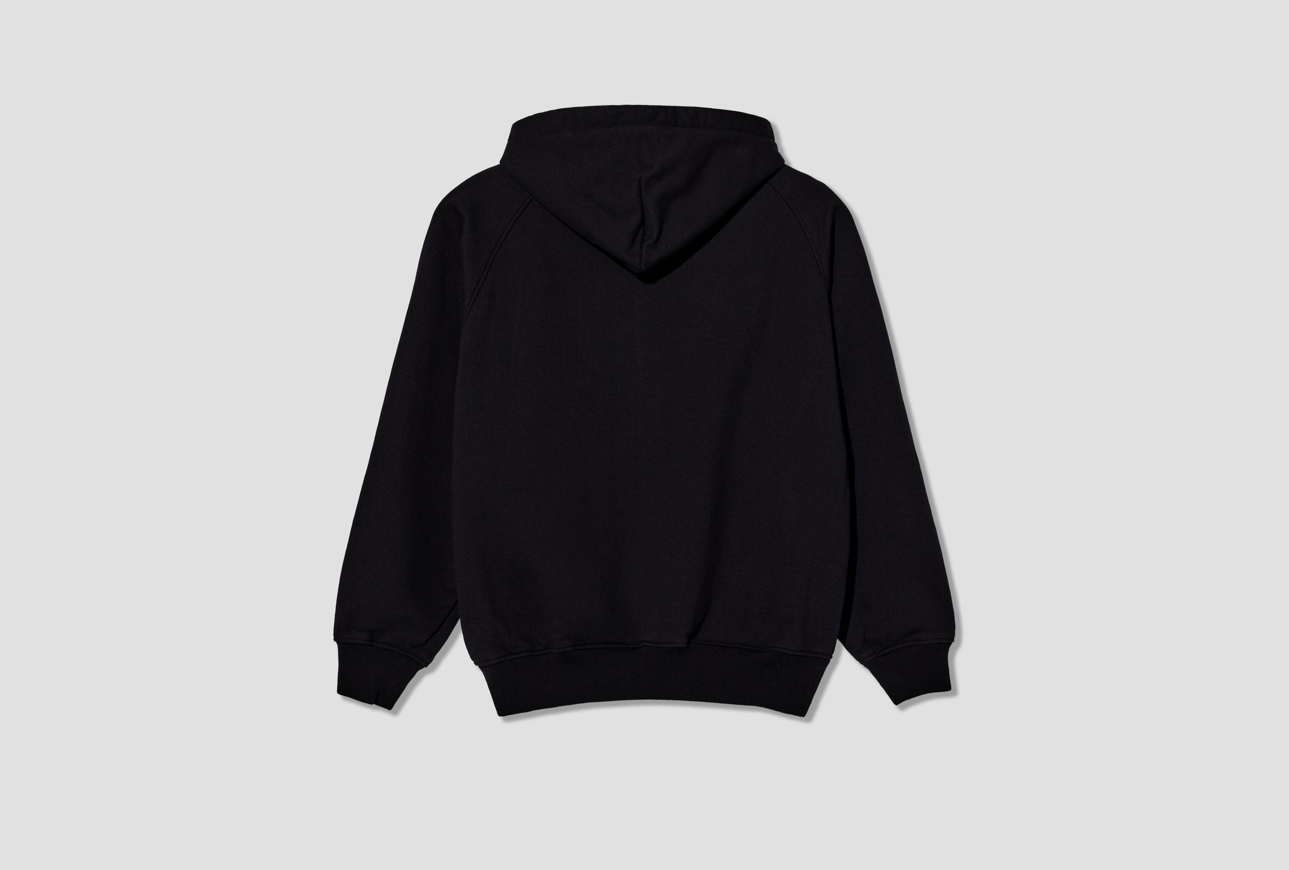 COTTON FLEECE ZIP HOODIE E03-05001 Black