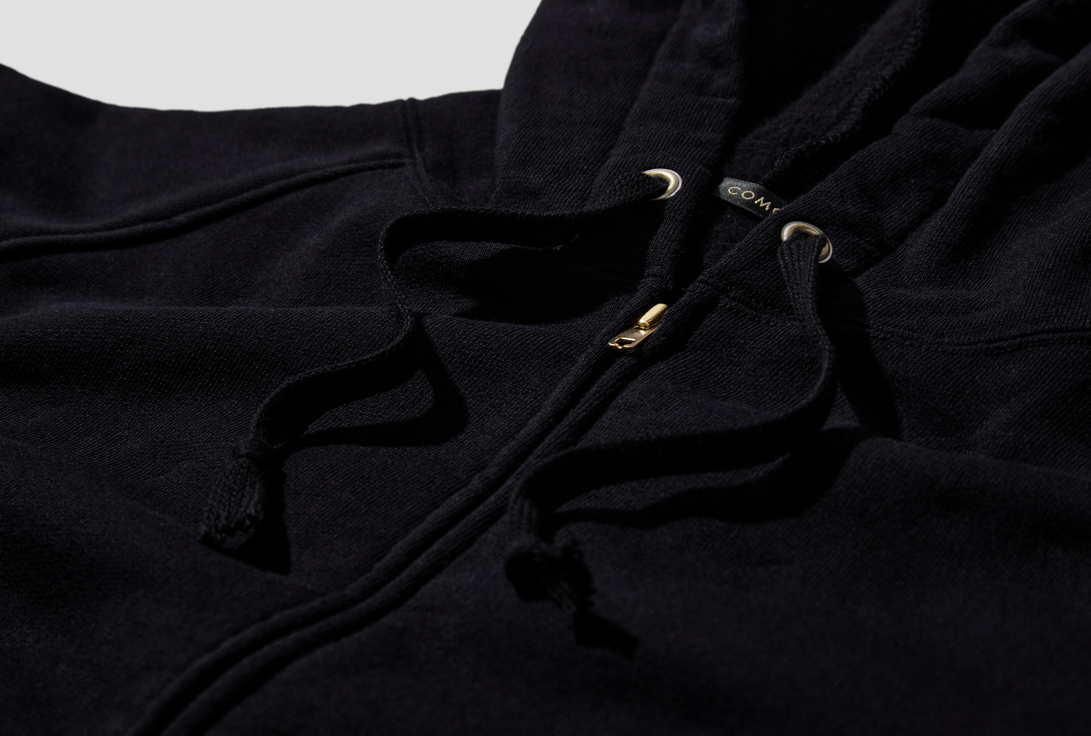 COTTON FLEECE ZIP HOODIE E03-05001 Black
