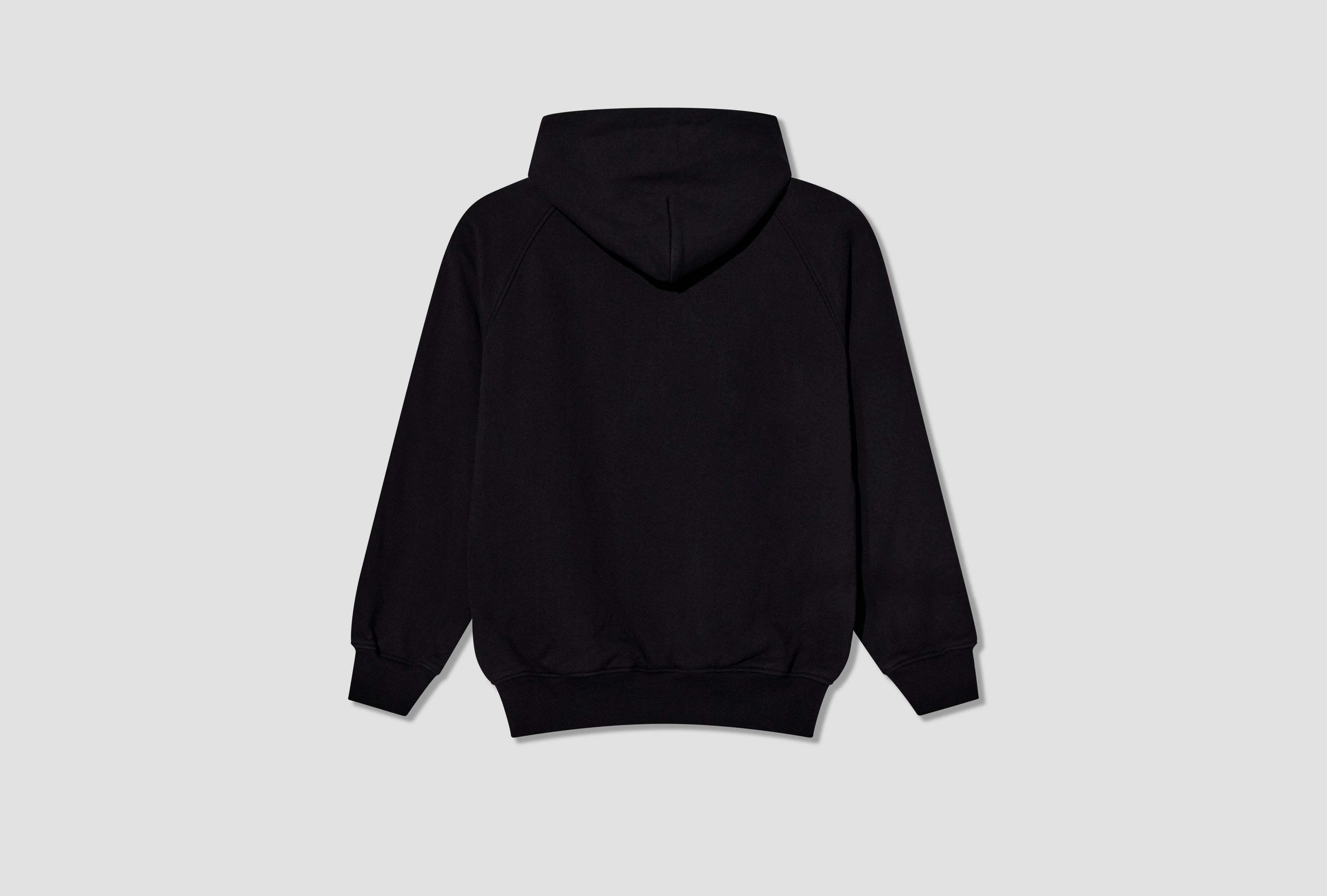 COTTON FLEECE HOODIE E03-05004 Black