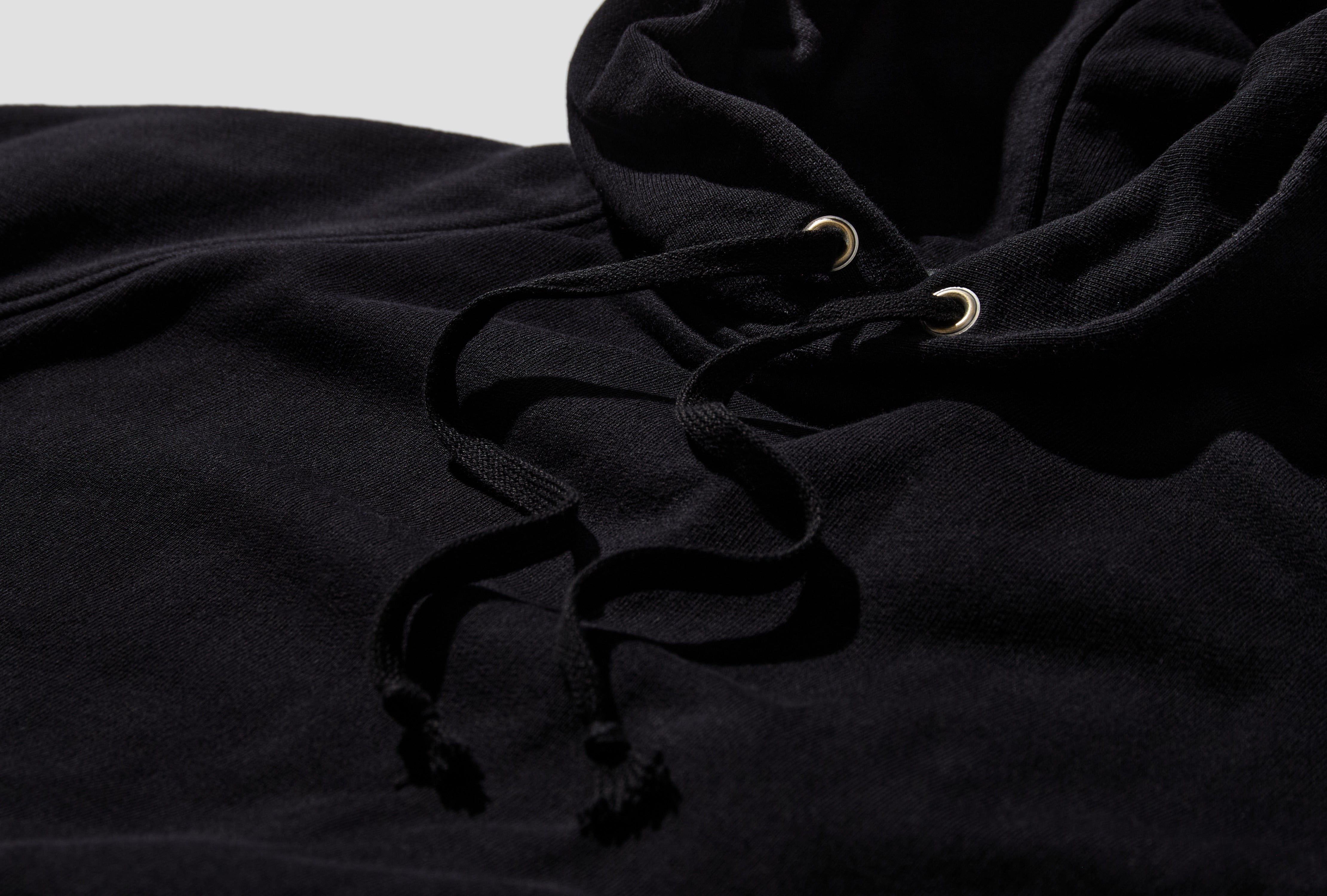 COTTON FLEECE HOODIE E03-05004 Black