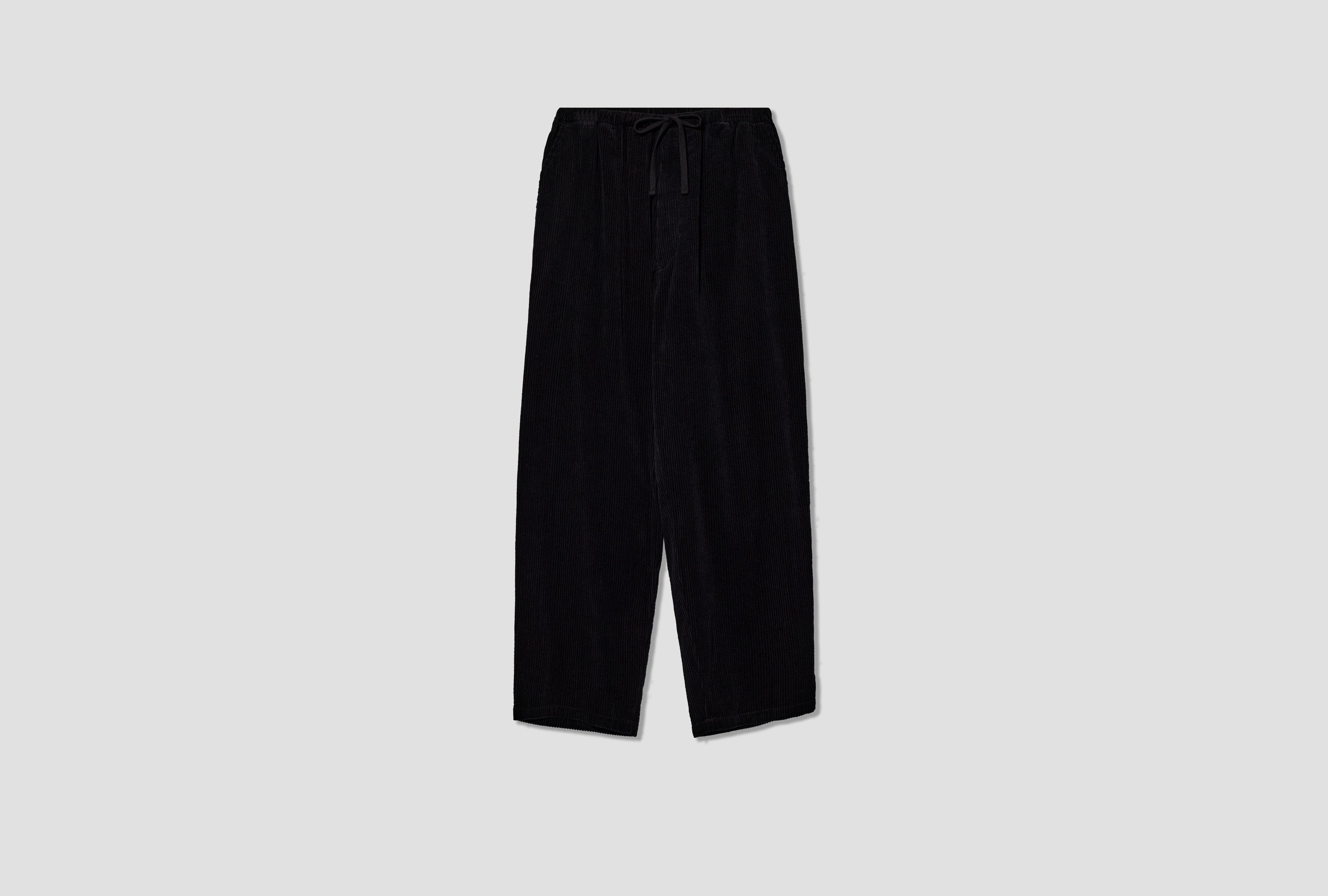 CORDUROY DRAWSTRING PANTS E03-03005 Black