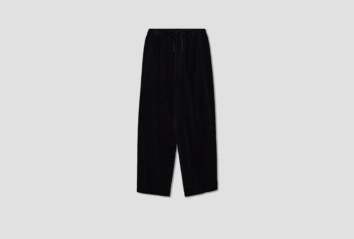 CORDUROY DRAWSTRING PANTS E03-03005 Black