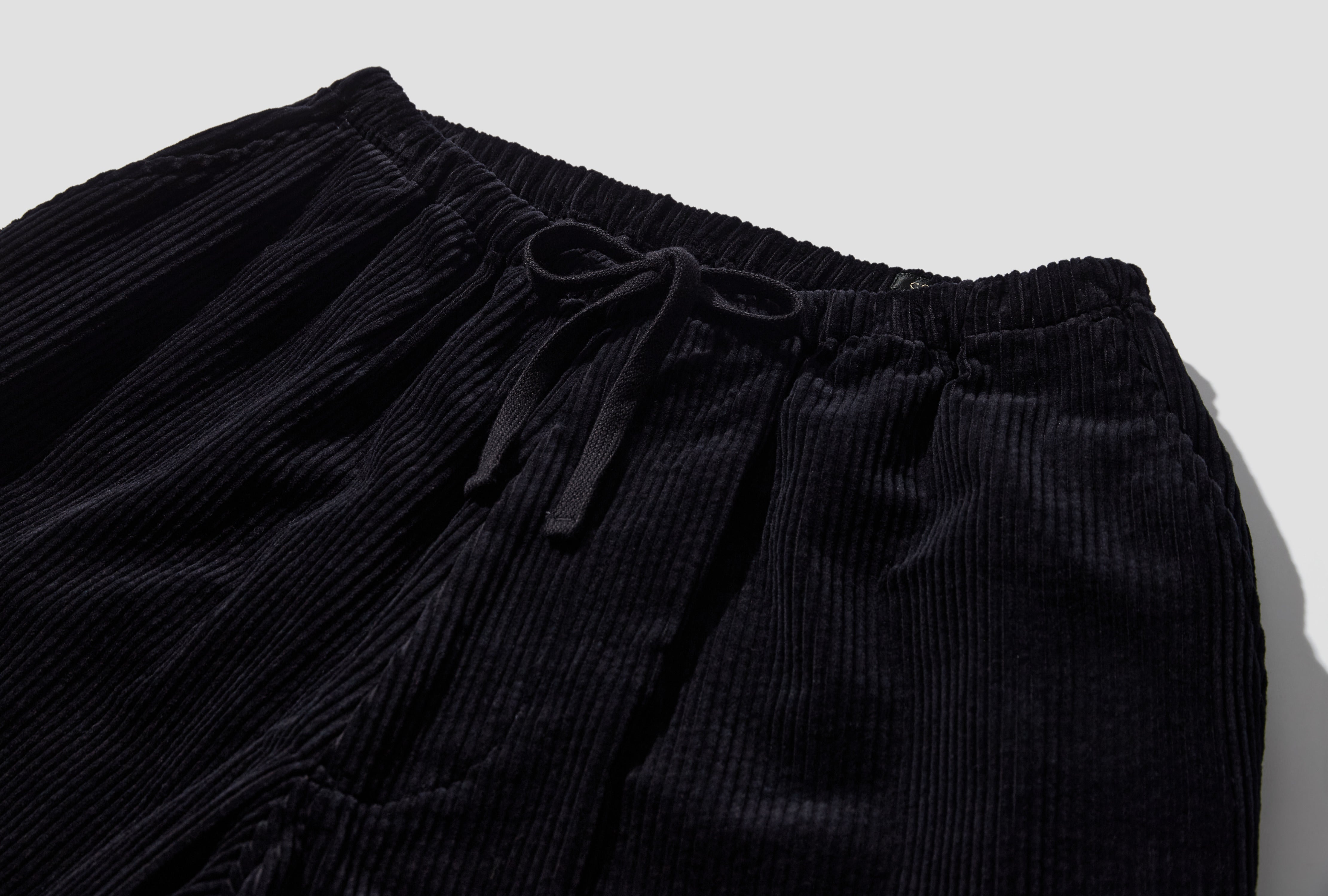 CORDUROY DRAWSTRING PANTS E03-03005 Black