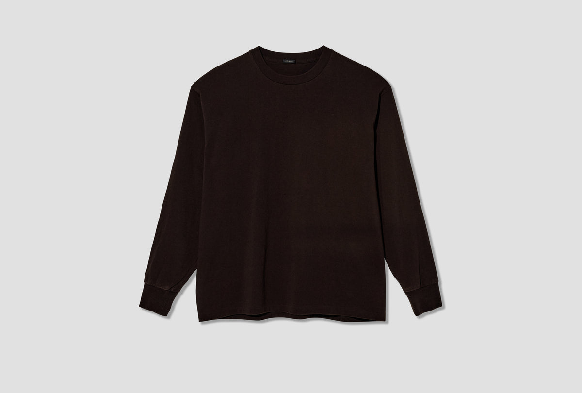 COTTON JERSEY LONG-SLEEVE T-SHIRT E03-05009 Brown