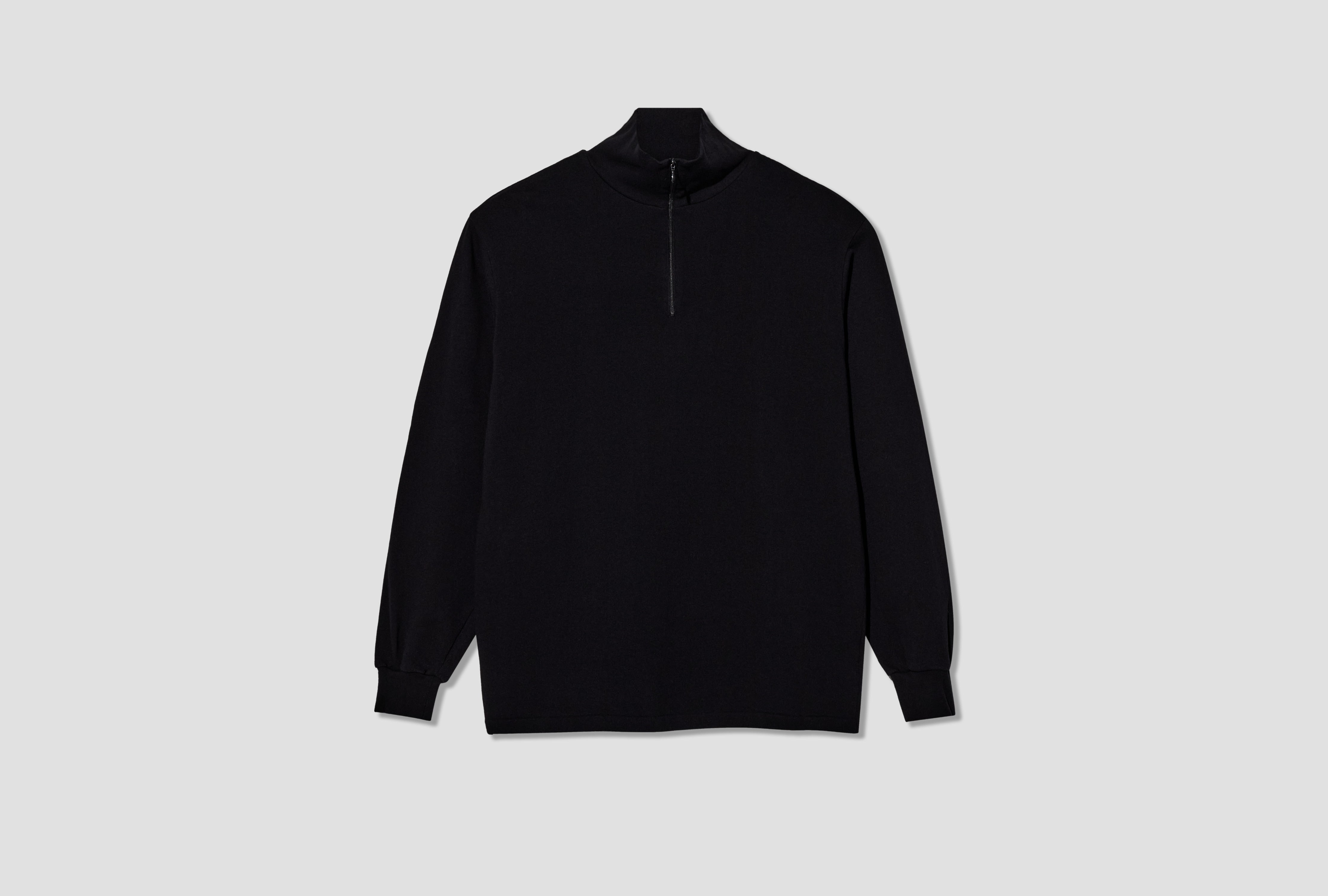 COTTON JERSEY HALF-ZIP E03-05042 Black