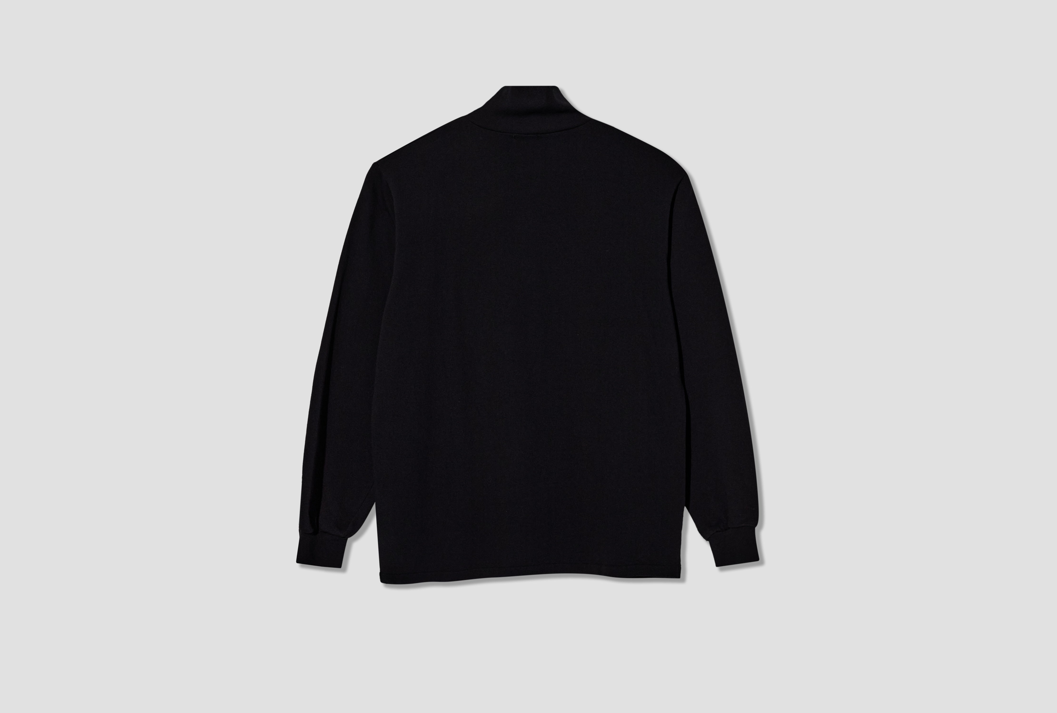 COTTON JERSEY HALF-ZIP E03-05042 Black