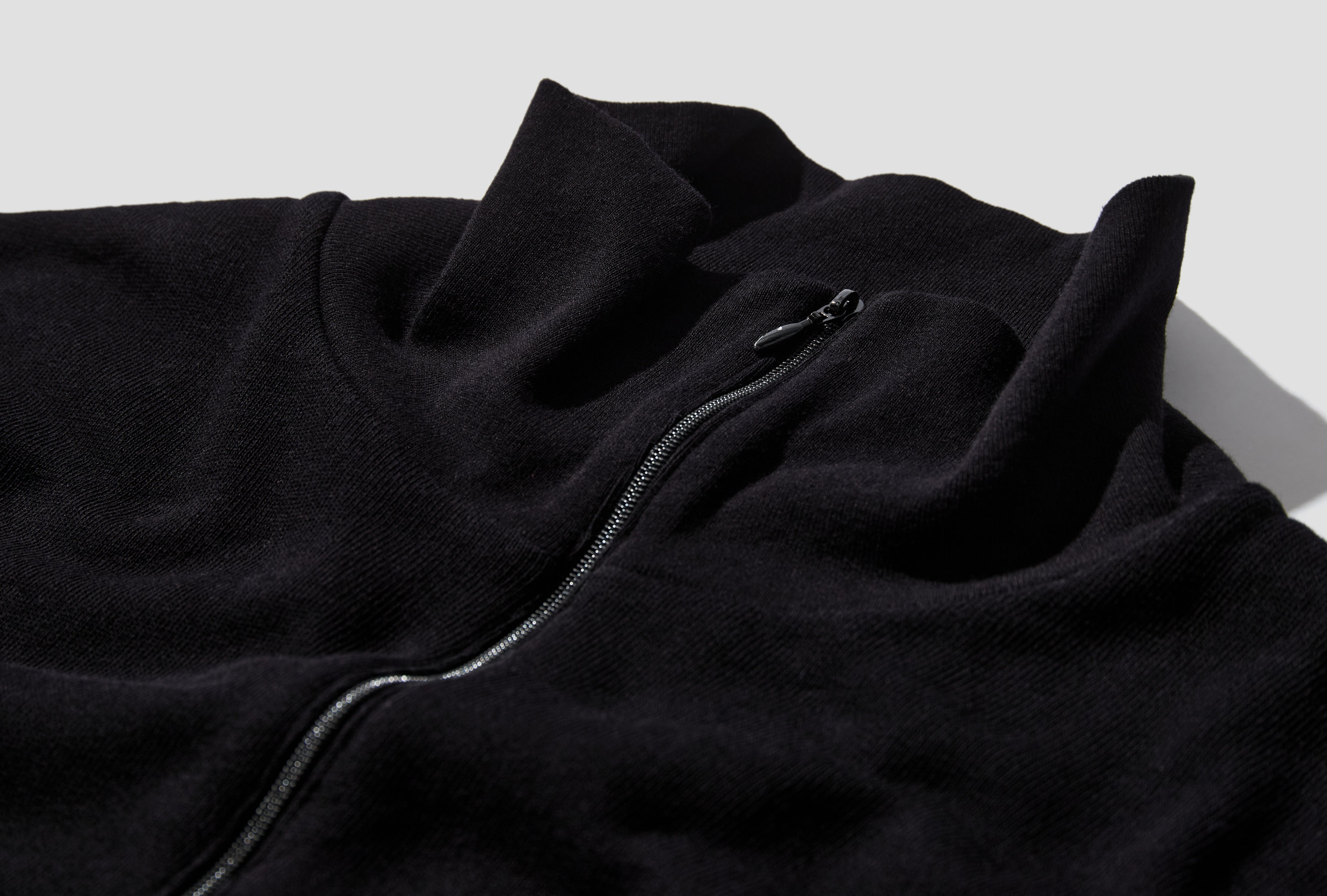 COTTON JERSEY HALF-ZIP E03-05042 Black