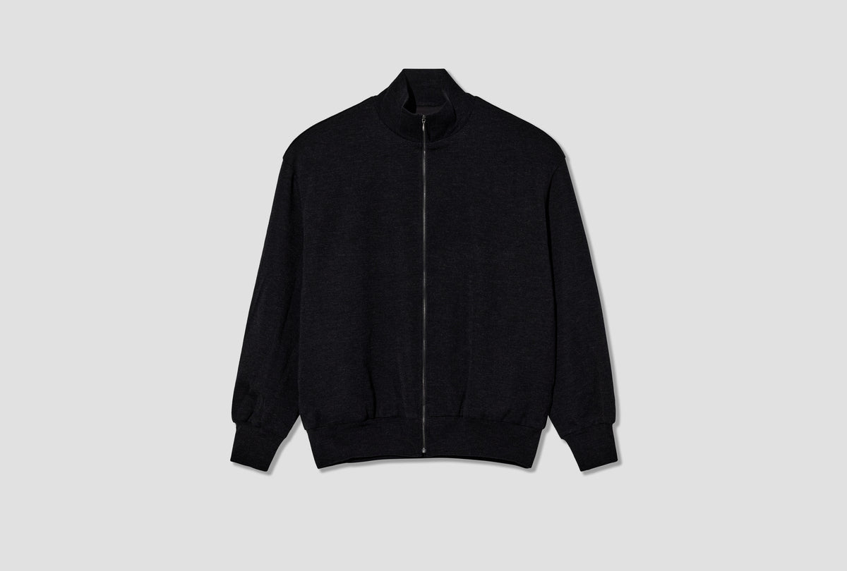 WOOL KNIT TRACK JACKET E03-06029 Charcoal