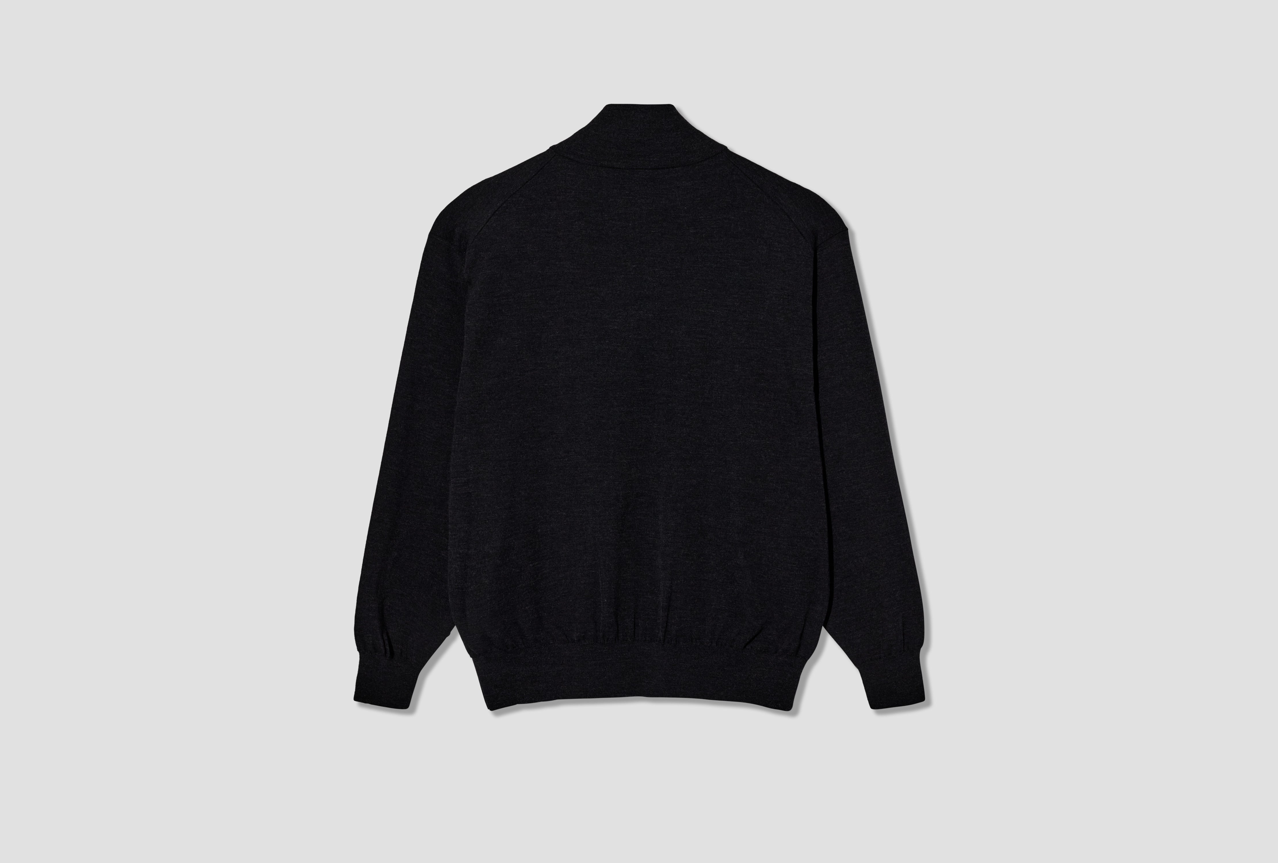 WOOL HALF-ZIP KNIT E03-06030 Charcoal