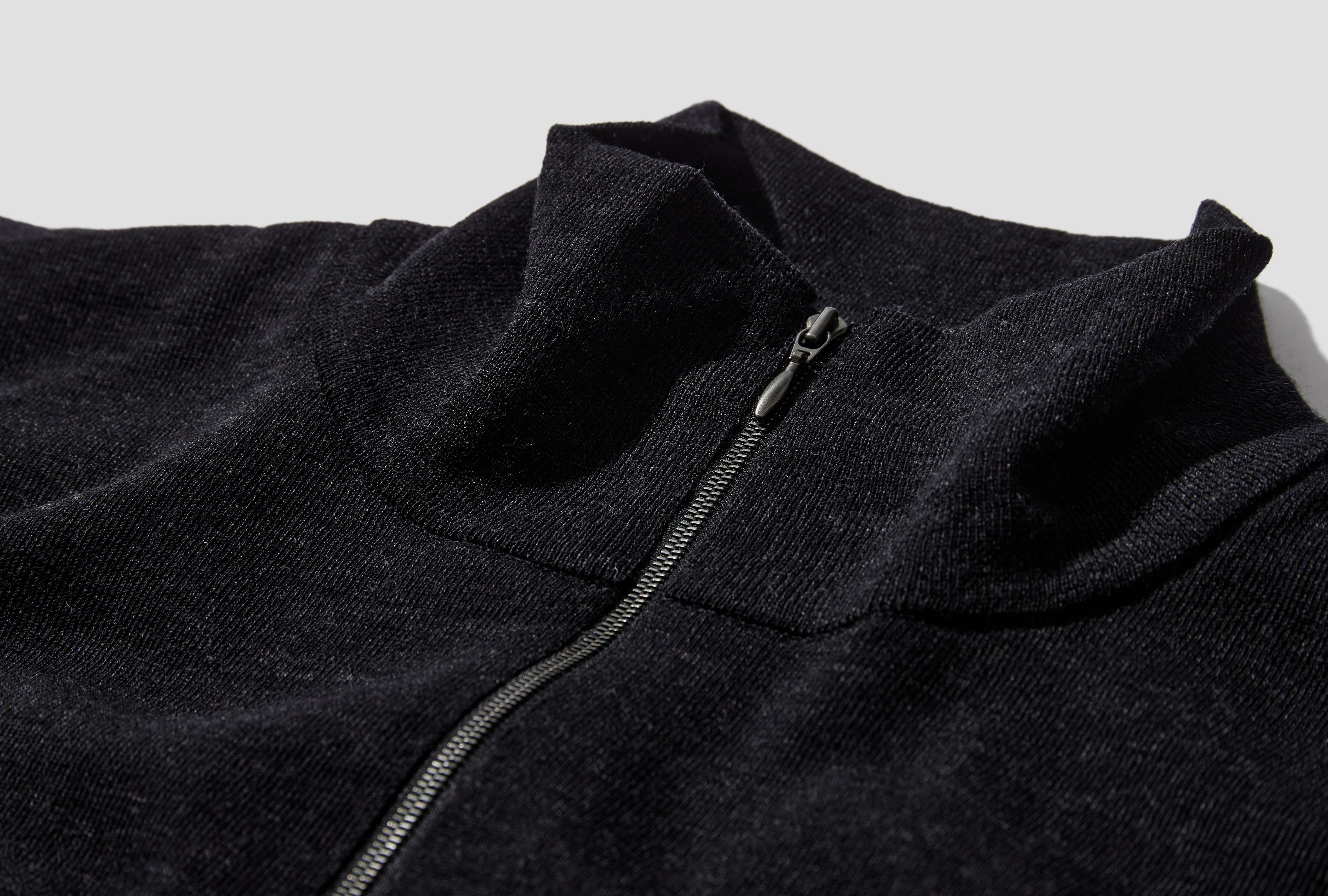 WOOL HALF-ZIP KNIT E03-06030 Charcoal