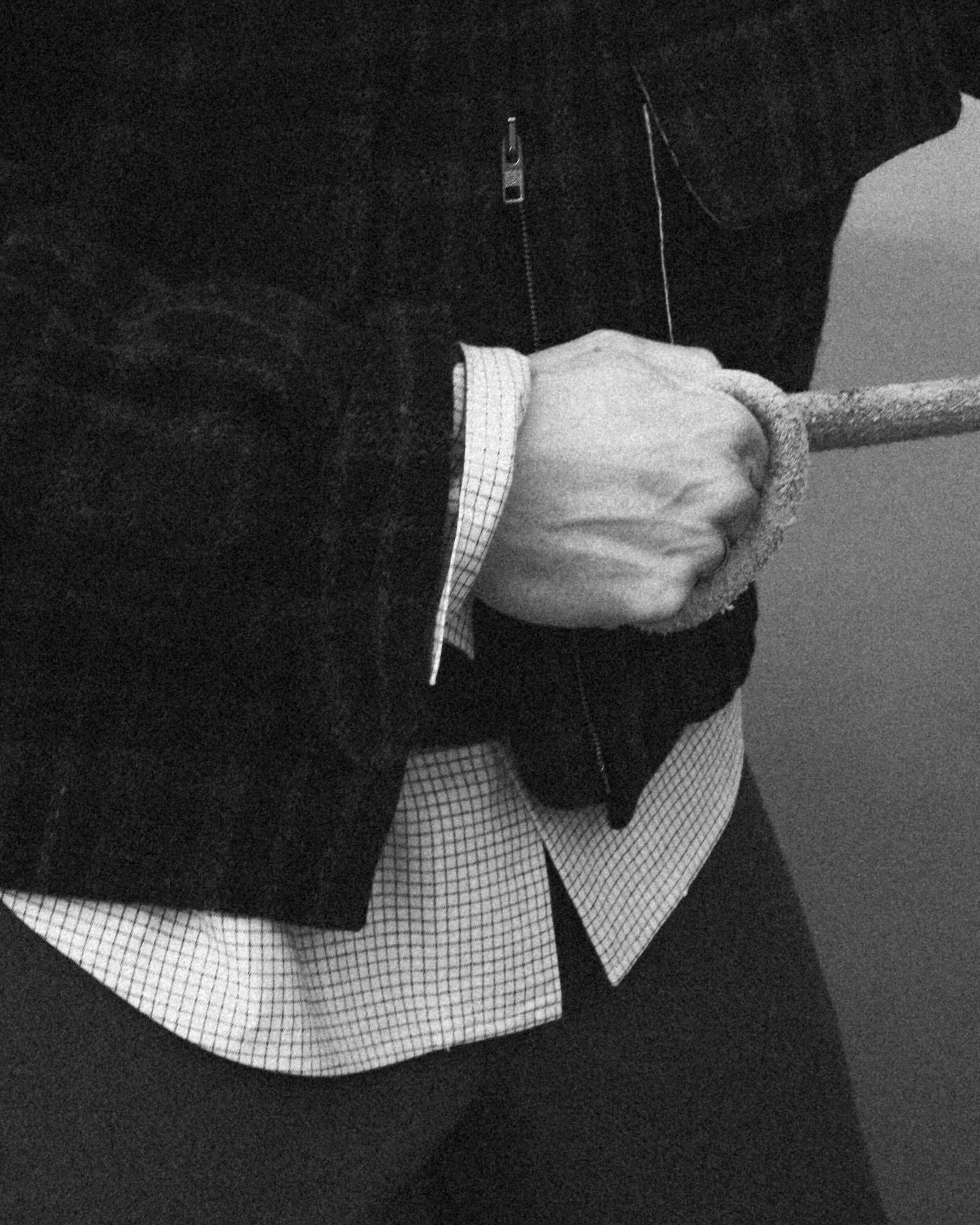BIG SHIRT - COTTON GRIDCLOTH / NATURAL/BLACK