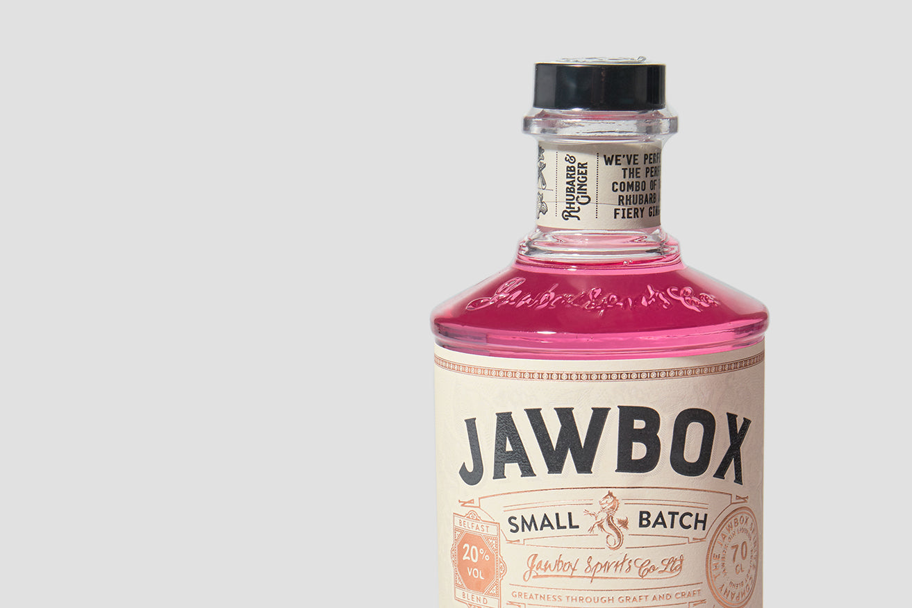 JAWBOX GIN LIQUEUR RHUBARB & GINGER 20% 700 ML.