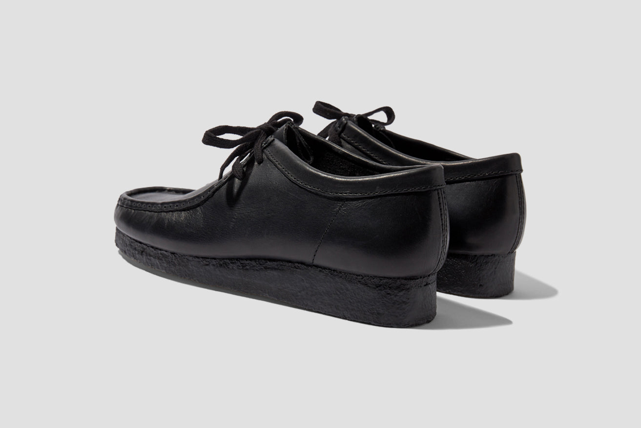 Black clearance leather wallabees