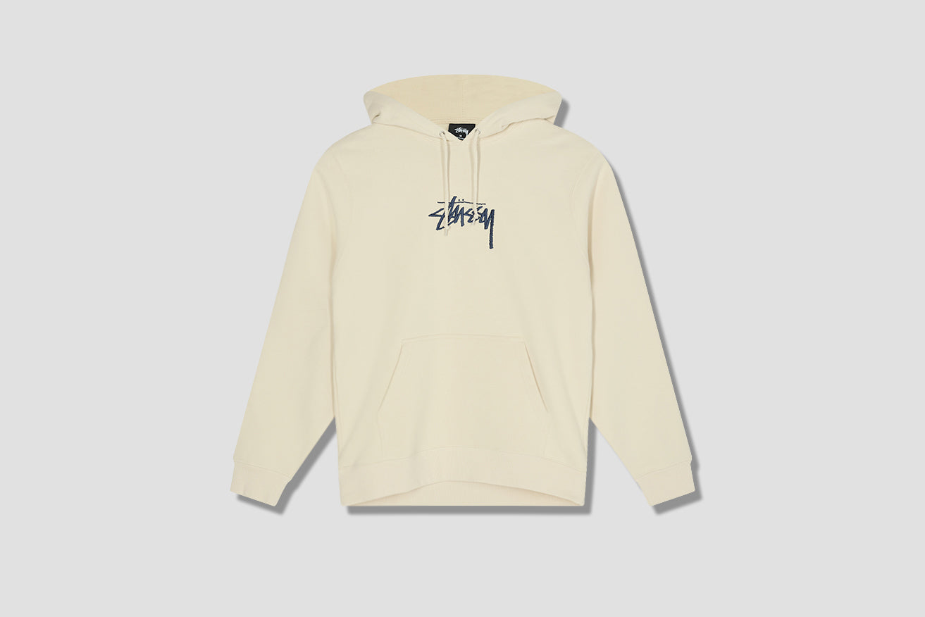 STÜSSY SWEATSHIRT STOCK LOGO APPLIQUE HOODIE 118366 Beige – HARRESØ