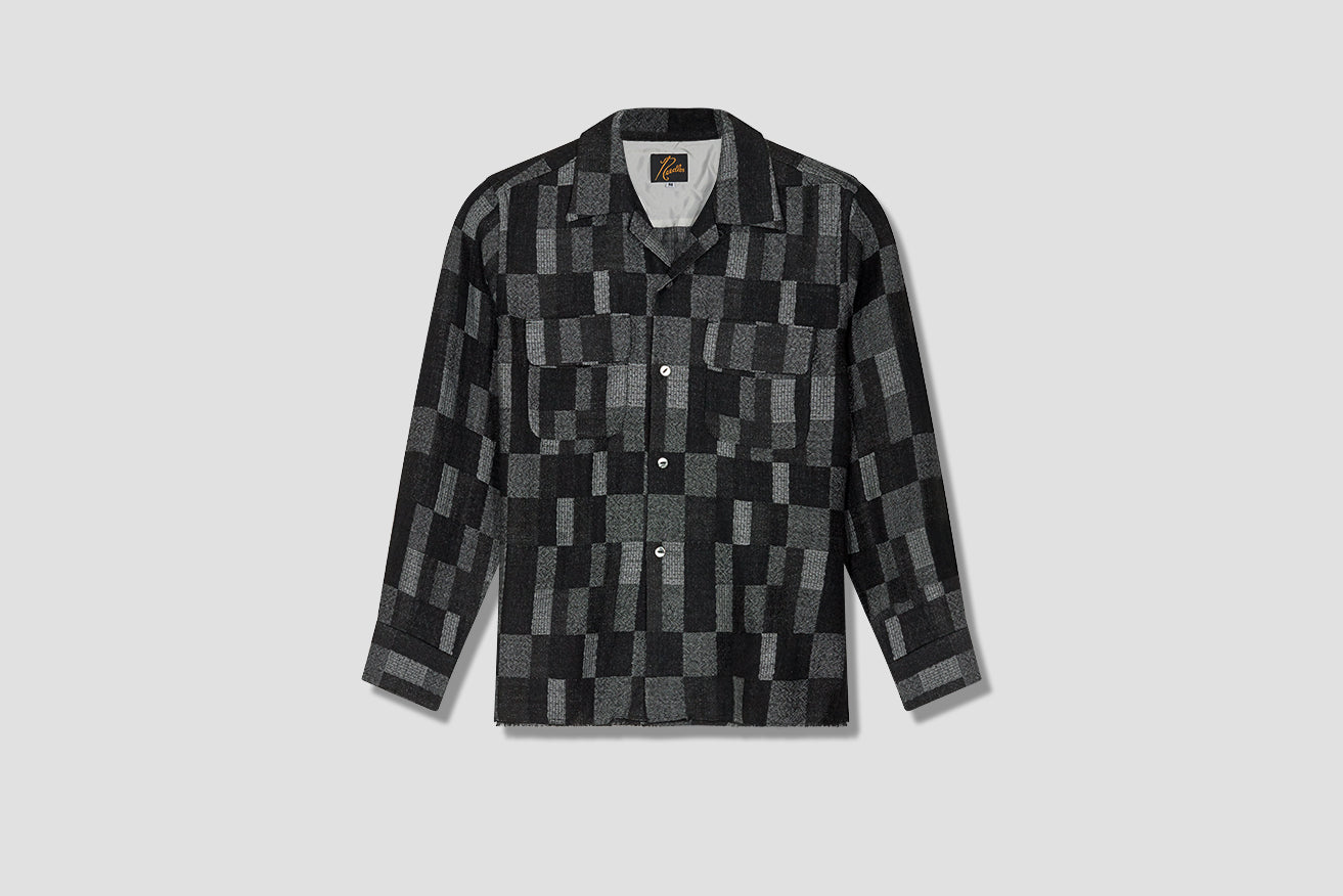 C.O.B. CLASSIC SHIRT - PATCHWORK JACQUARD HM085 Black
