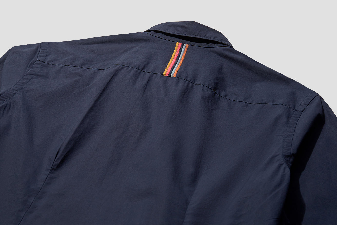 GENTS MULTISTRIPE EMBROIDERY SHIRT M1R-206UE-E01218 Navy