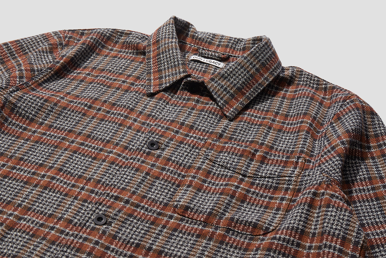 BOX SHIRT - ORANGE/BROWN RUSTIC PLAID M4202BRC Orange