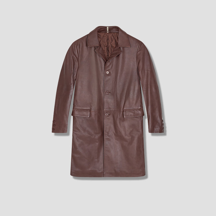 WINTER COAT LEATHER 6002 Brown