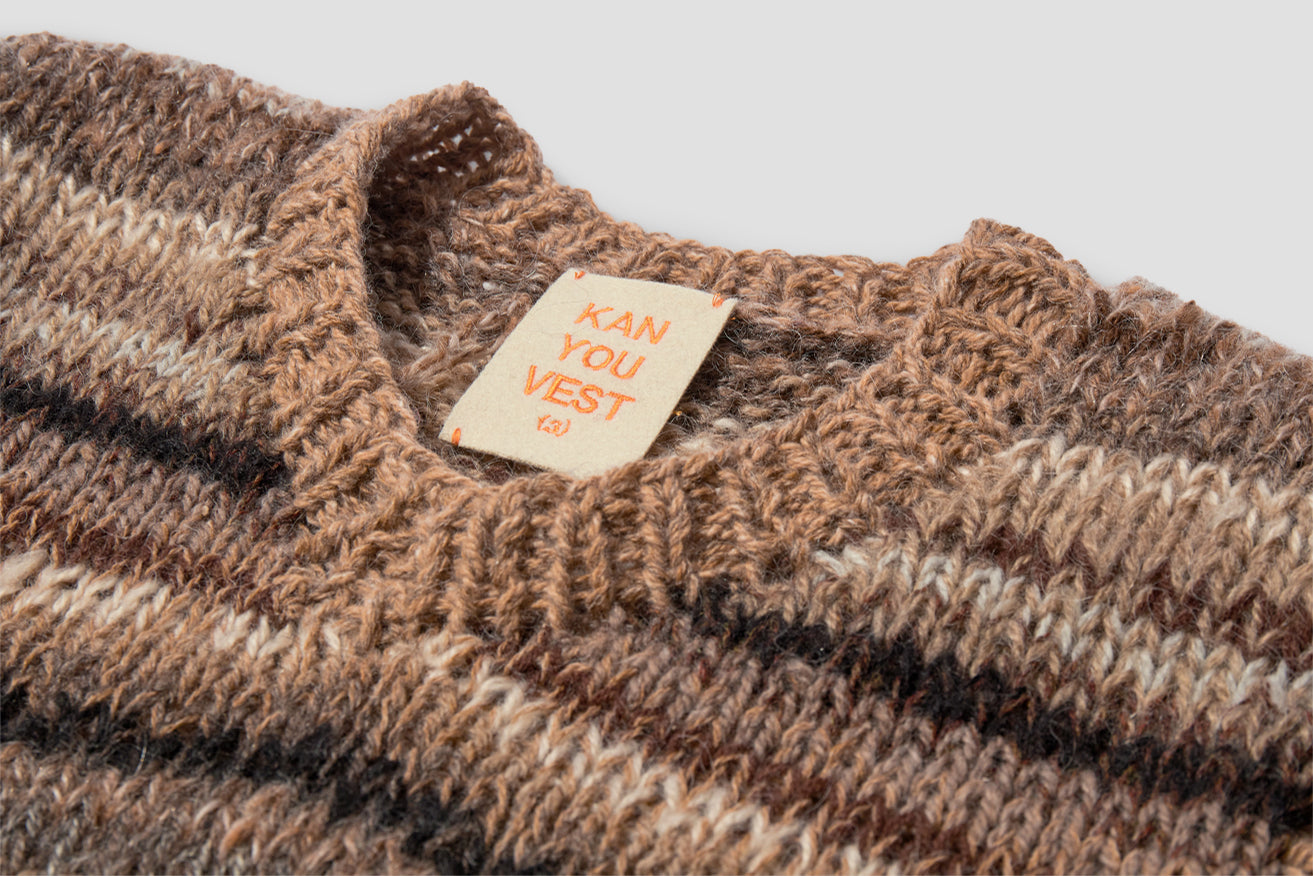 ONE-OFF REPURPOSED YARN VEST 1 Brown