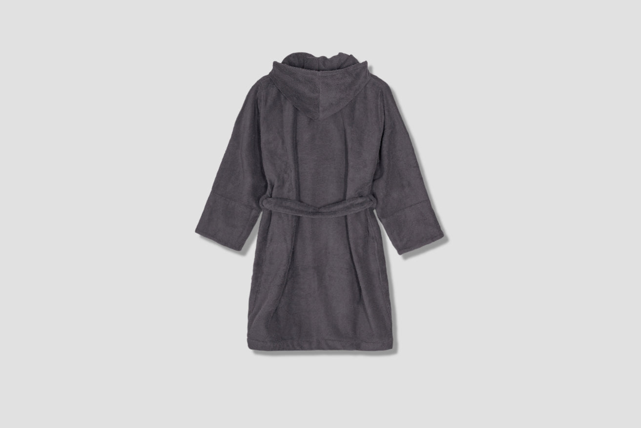 HOODED BATHROBE - TERRY Black