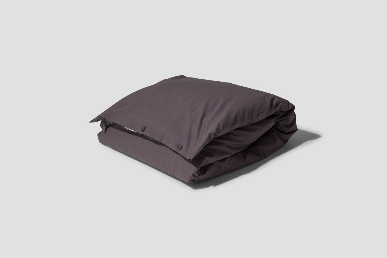 SINGLE DUVET COVER - ORGANIC COTTON PERCALE 140x200 Black