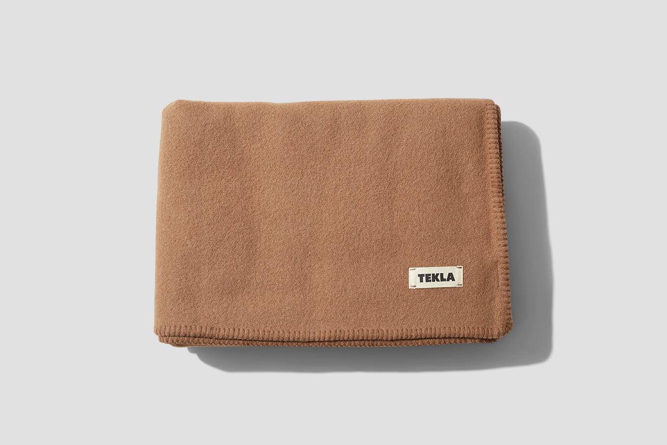 PURE NEW WOOL BLANKET 130X180 Camel