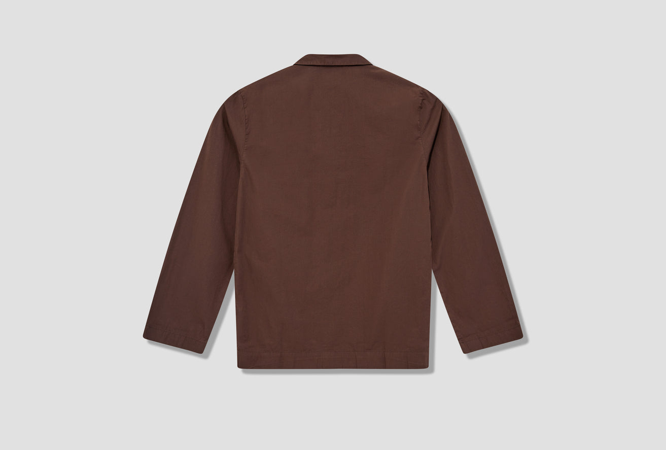 UNISEX SLEEPWEAR LONG SLEEVE SHIRT – POPLIN Dark brown