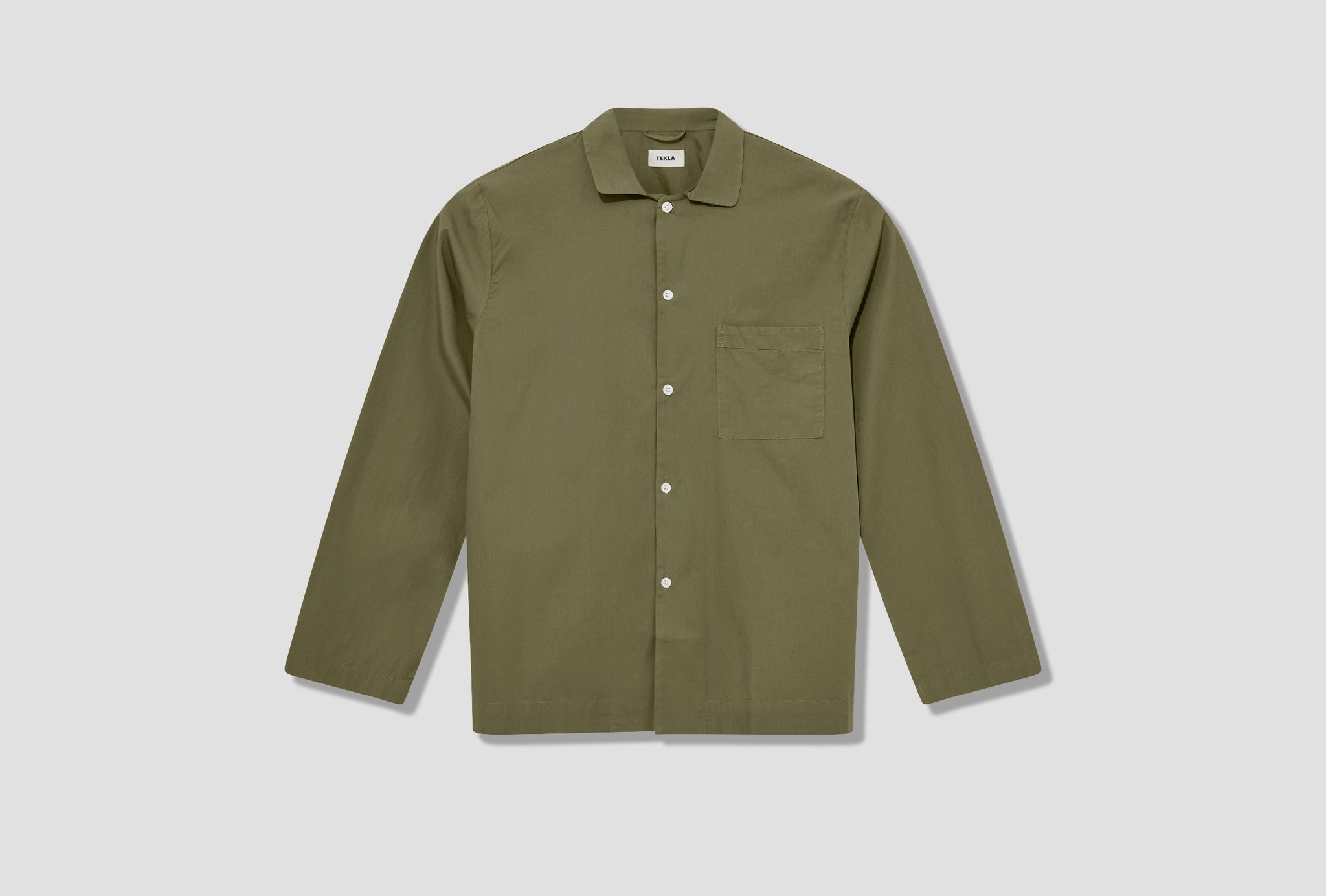 UNISEX SLEEPWEAR LONG SLEEVE SHIRT – POPLIN Olive