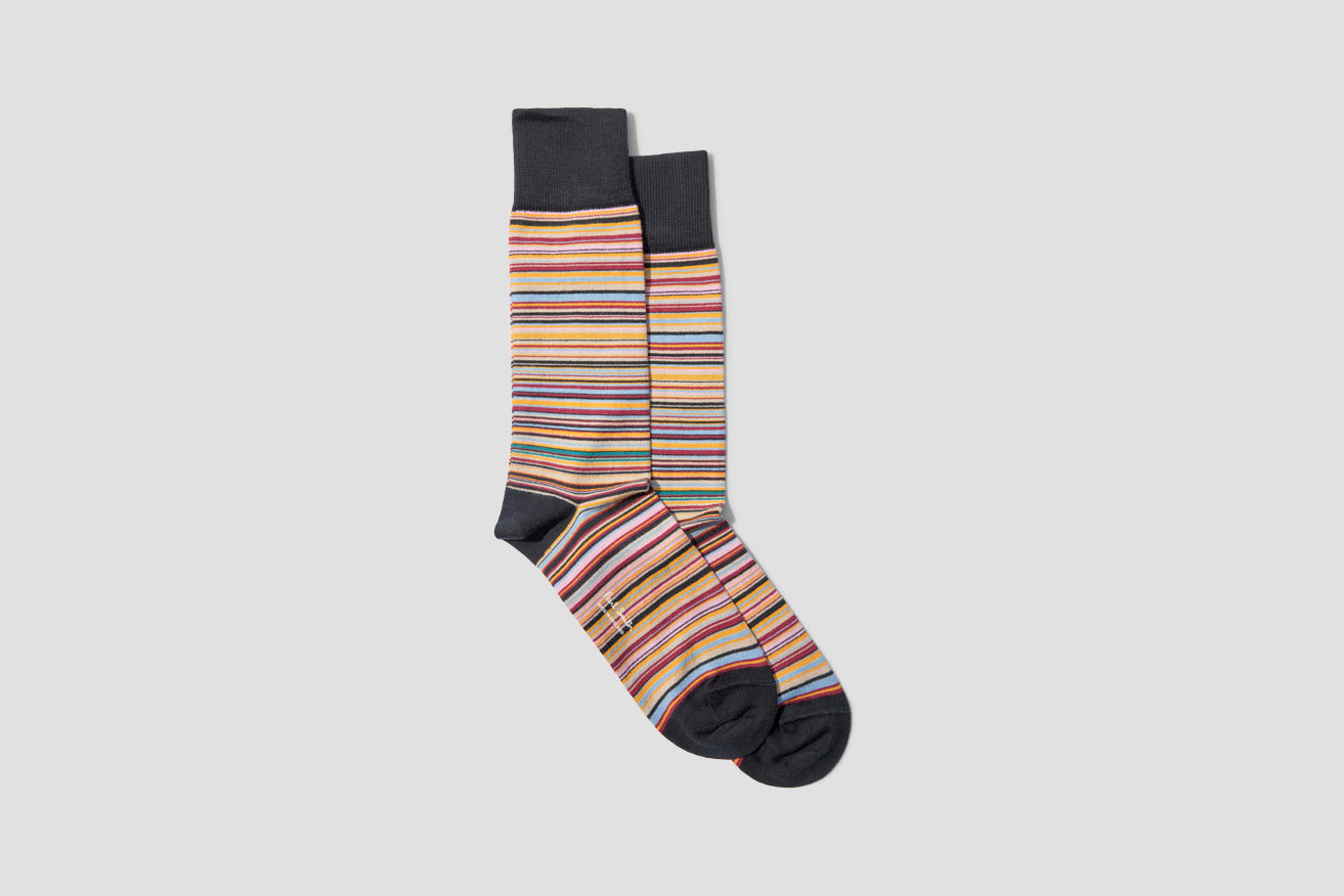 MEN'S NARROW SIGNATURE STRIPE SOCKS M1A-380A-AMSTRP Multi