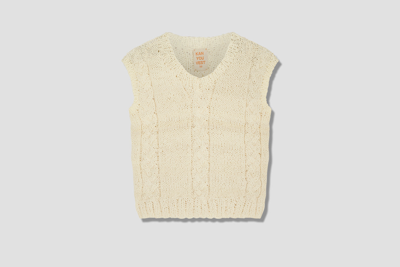 ONE-OFF REPURPOSED YARN VEST 18 Off white