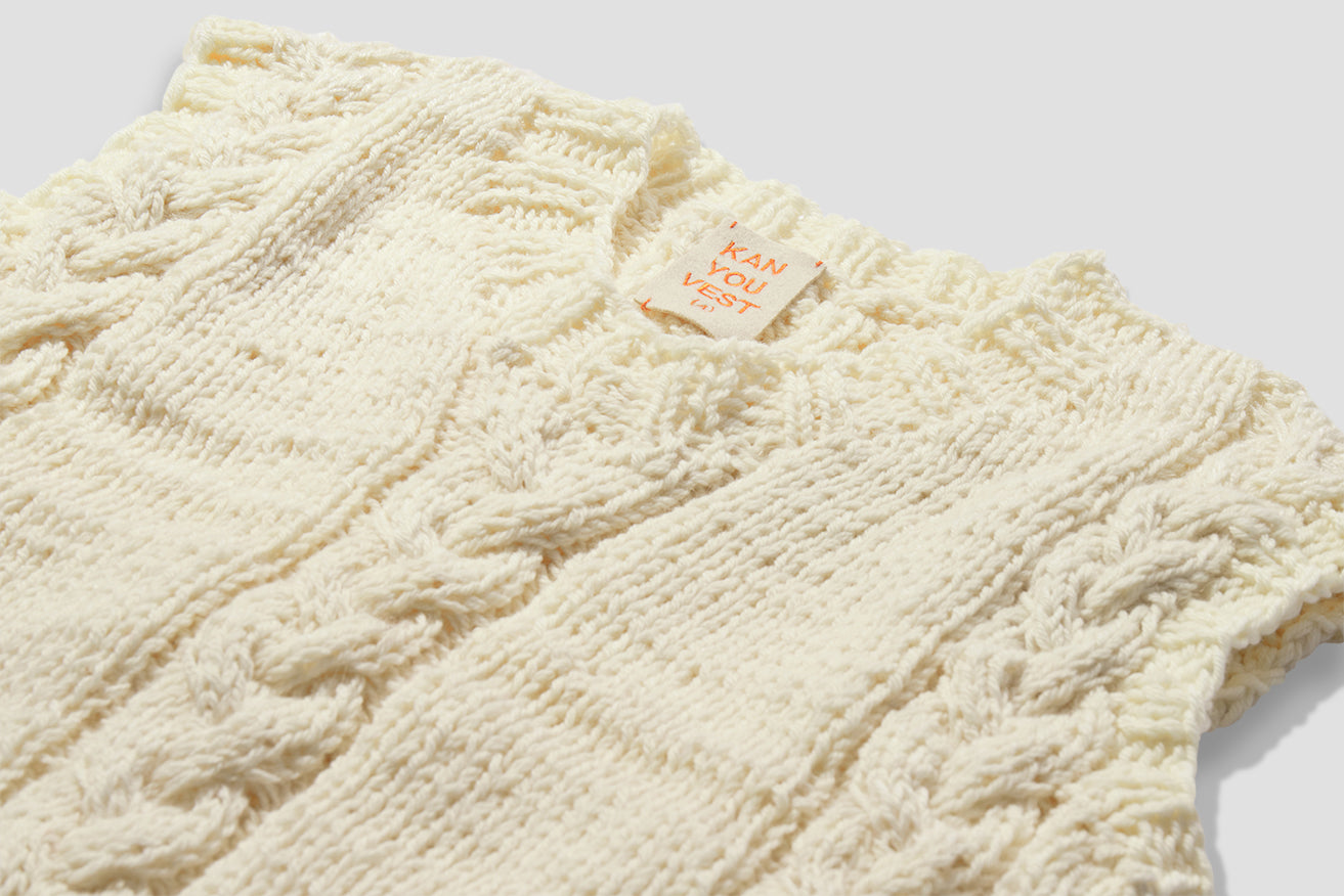 ONE-OFF REPURPOSED YARN VEST 18 Off white