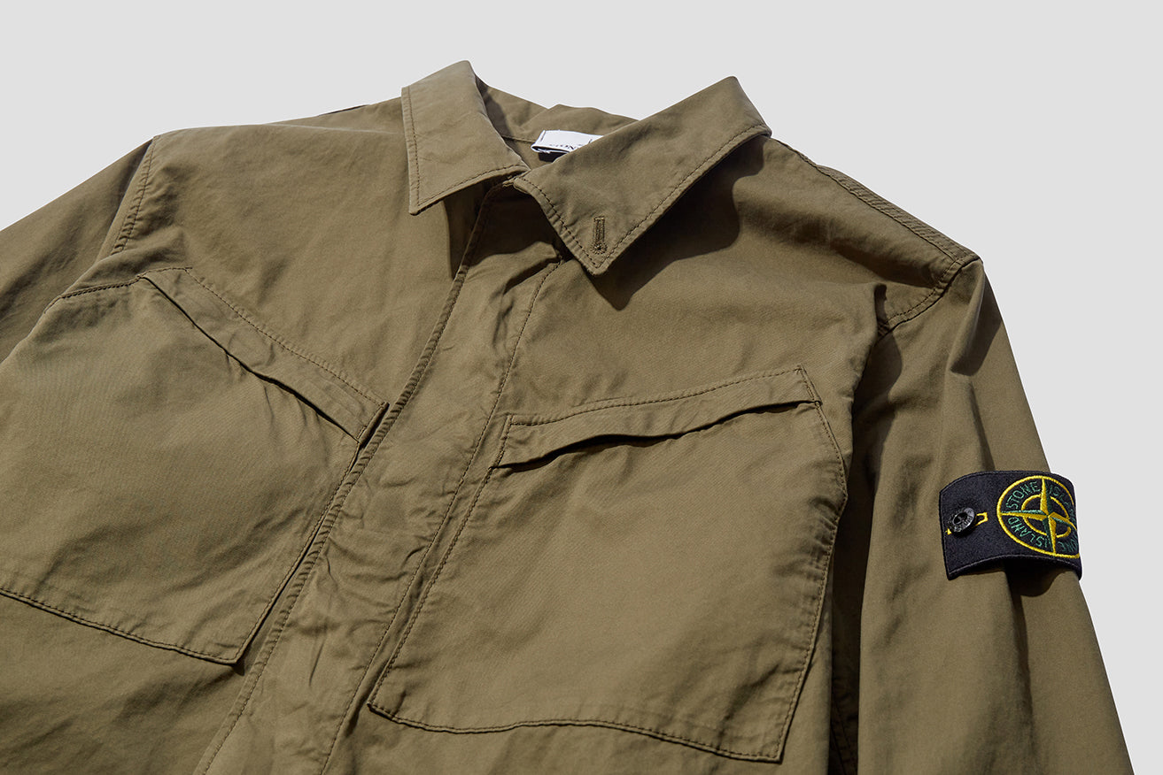 STRETCH COTTON TWILL GARMENT DYED 741510119 Olive