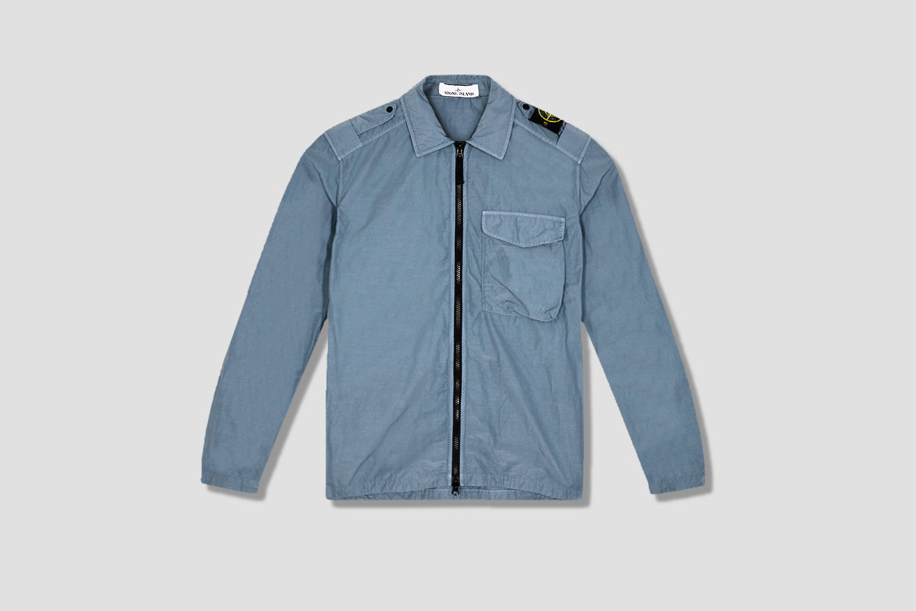 Stone island overshirt outlet light blue