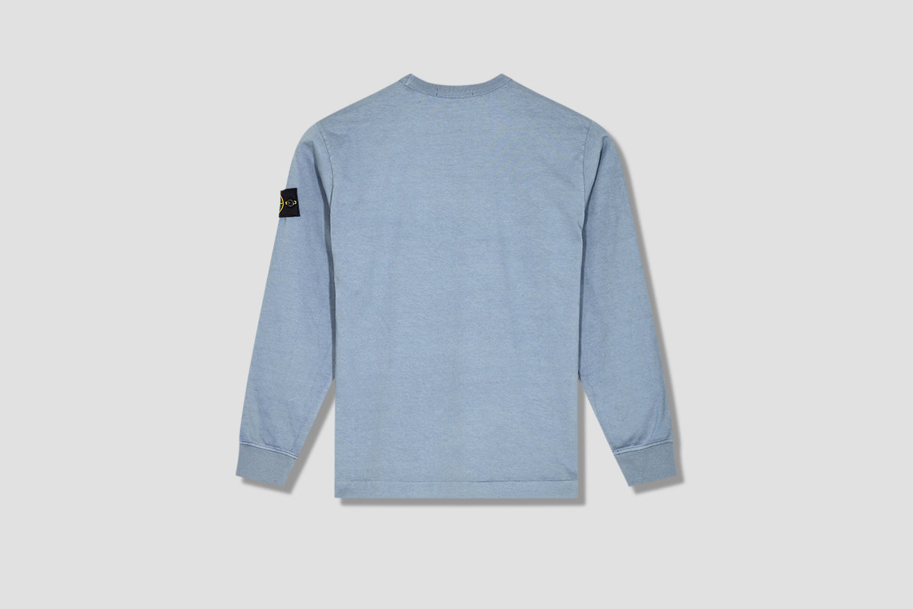 STONE ISLAND SWEATSHIRT HEAVY COTTON JERSEY GARMENT DYED 741564450 Blue HARRESØ STONE ISLAND SWEATSHIRT HEAVY COTTON JERSEY GARMENT DYED 741564450 Blue HARRESØ