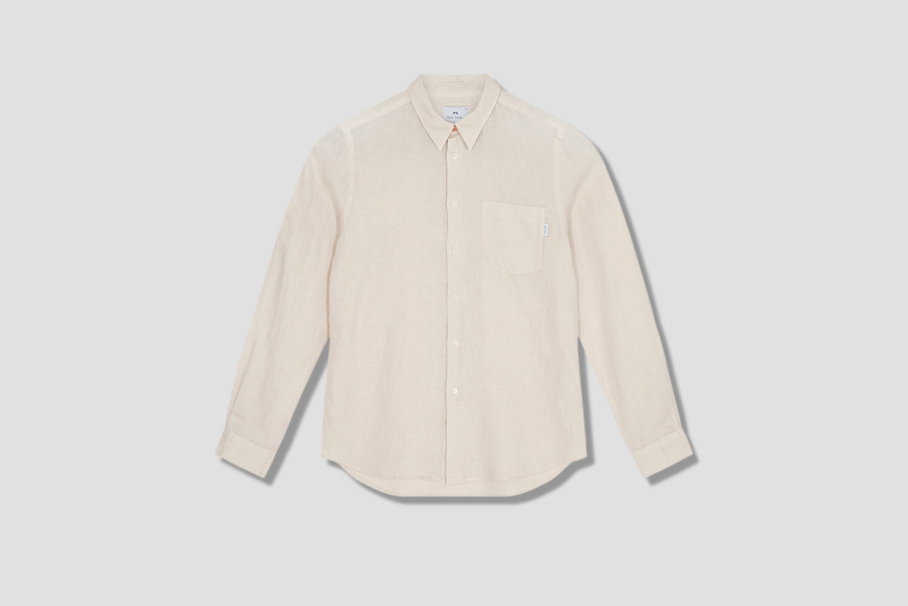 MENS LS TAILORED FIT SHIRT M2R-614P-F20289 Beige