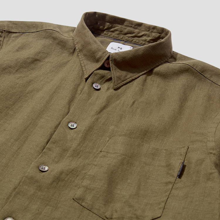 MENS LS TAILORED FIT SHIRT M2R-614P-F20289 Olive