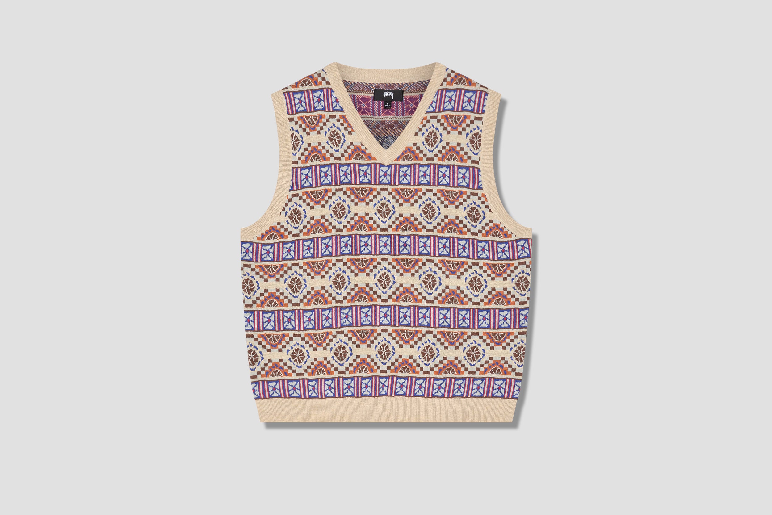 STÜSSY GIZA SWEATER VEST 117087 Beige – HARRESØ