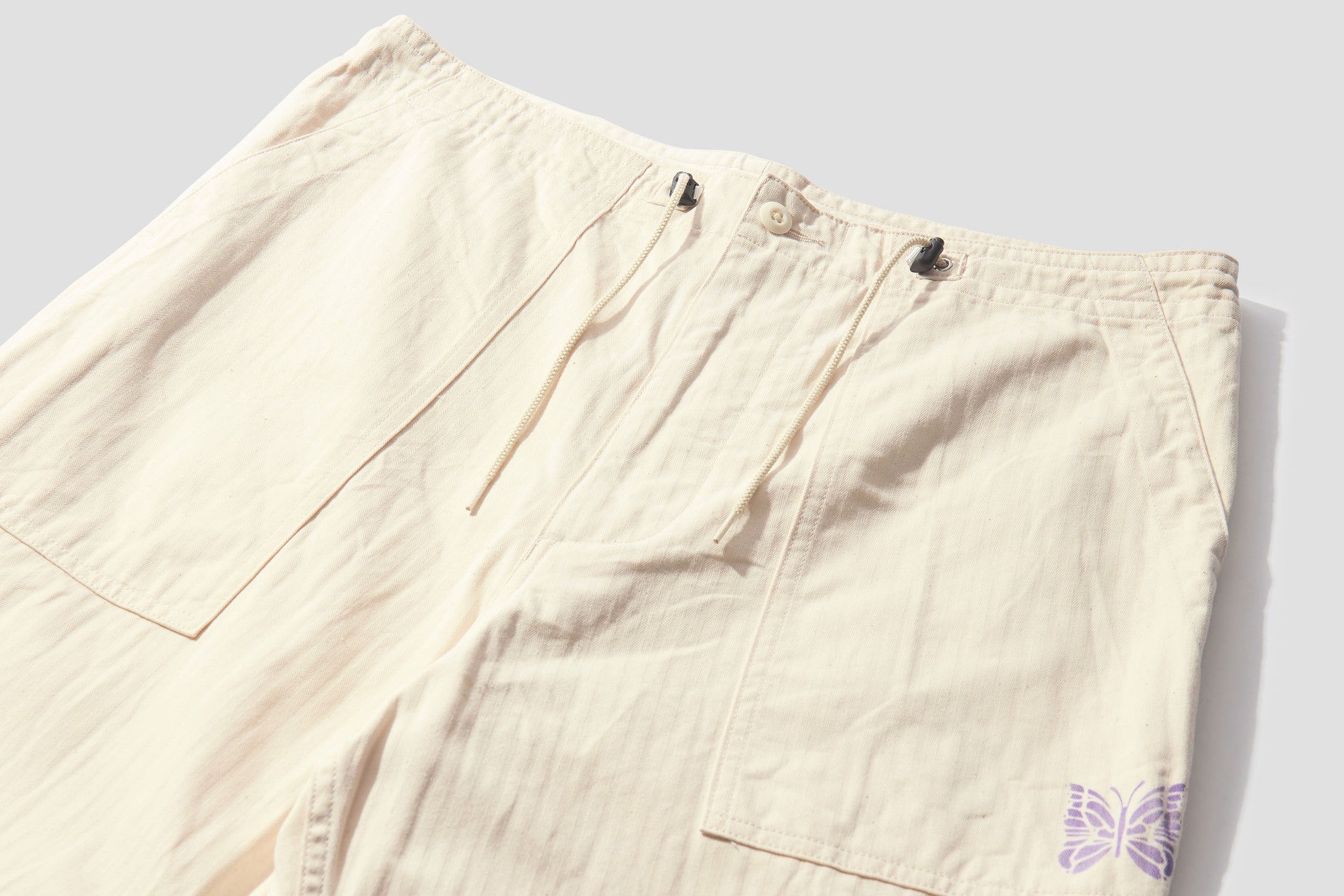 STRING FATIGUE PANT - COTTON HERRINGBONE IN127 Off white