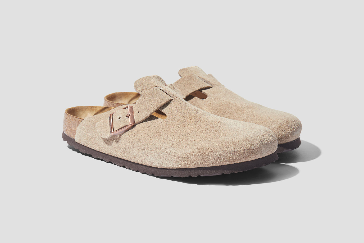 BOSTON SOFT FOOTBED - SUEDE LEATHER / TAUPE - NARROW 0560773 Grey