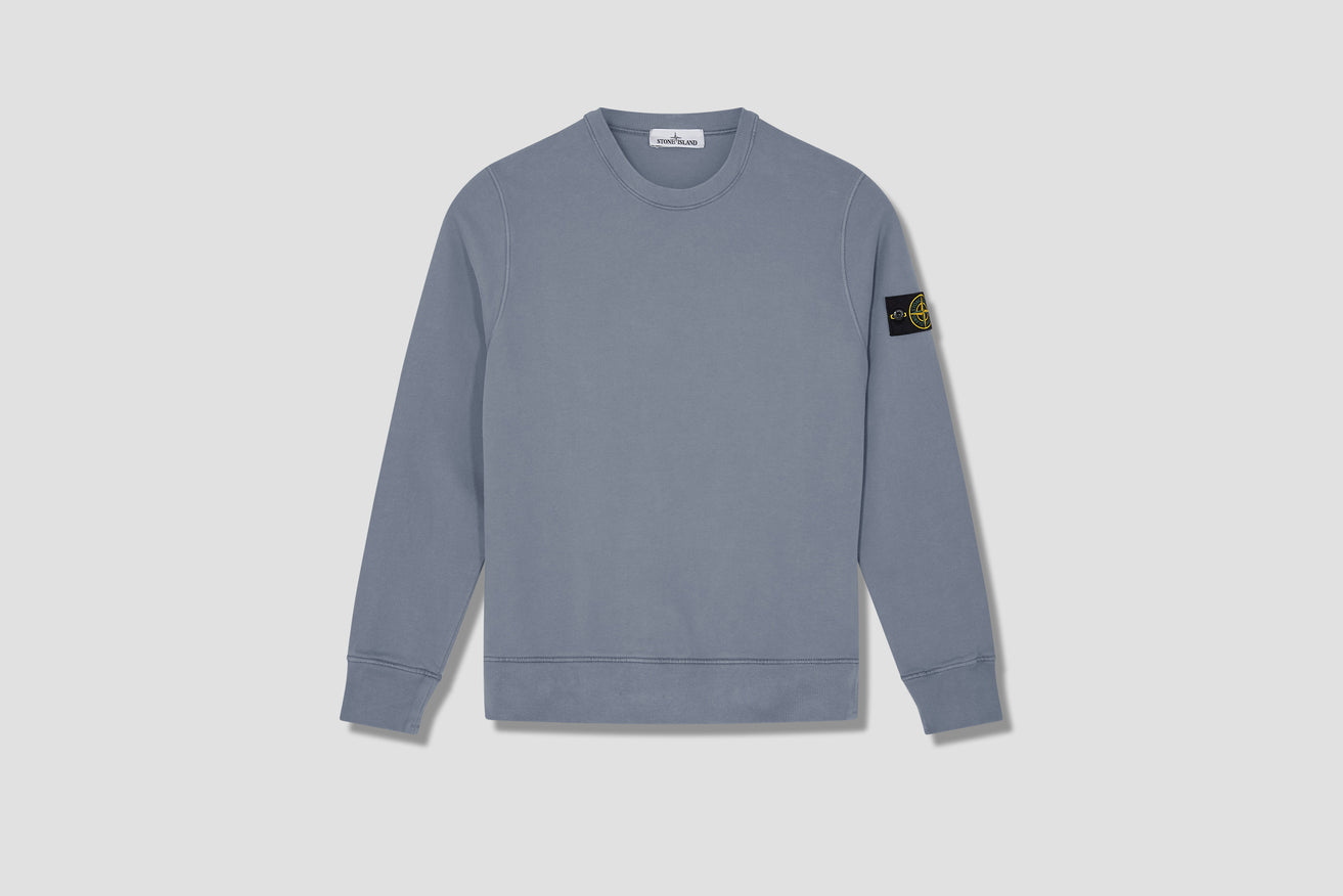 STONE ISLAND BRUSHED COTTON FLEECE GARMENT DYED 751563020 Blue – HARRESØ