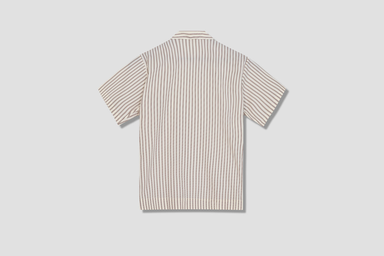 PYJAMAS SHORT SLEEVE SHIRT - COTTON POPLIN Off white