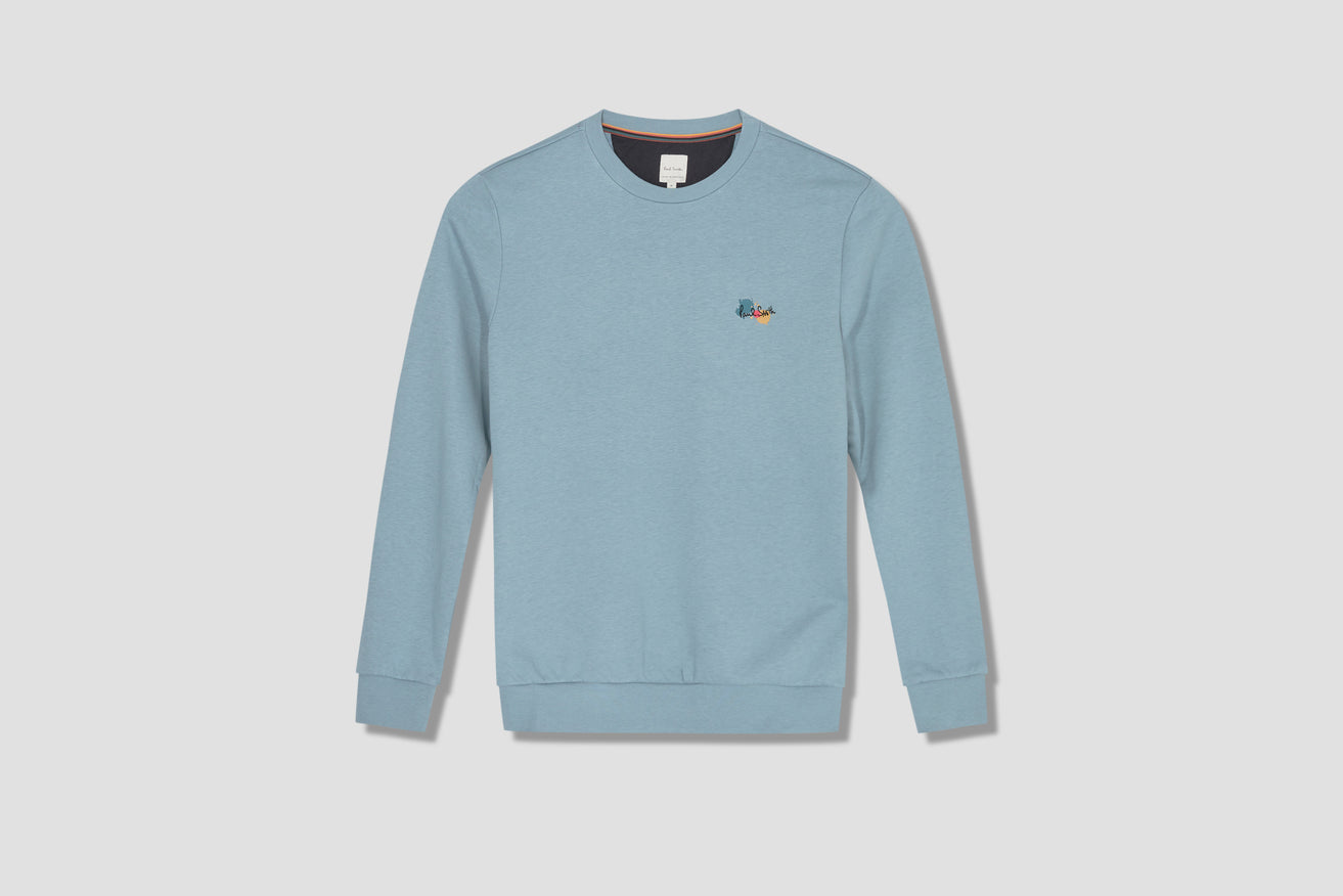 GENTS PAINT SPLATTER LOGO SWEATSHIRT M1R-302S-GP2765 Turquoise