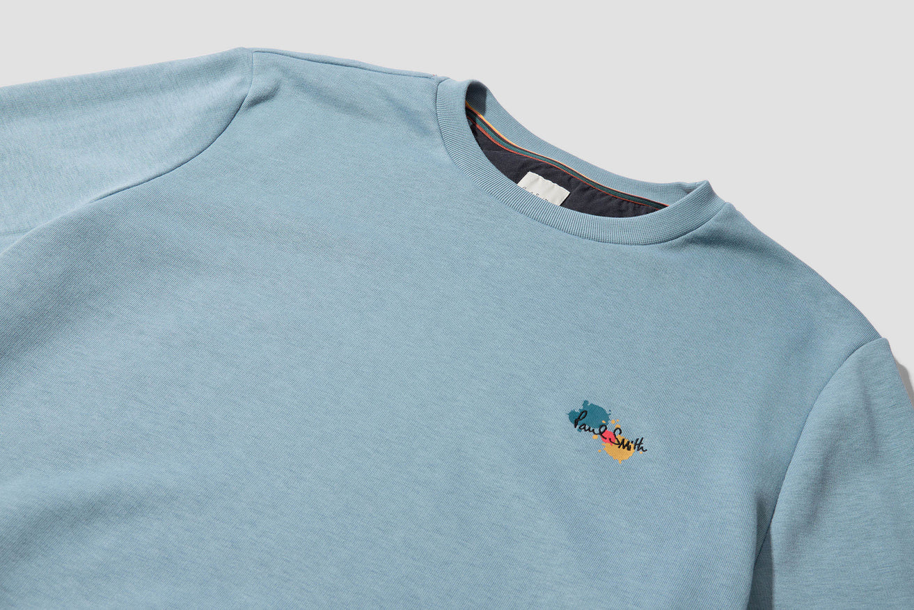 GENTS PAINT SPLATTER LOGO SWEATSHIRT M1R-302S-GP2765 Turquoise