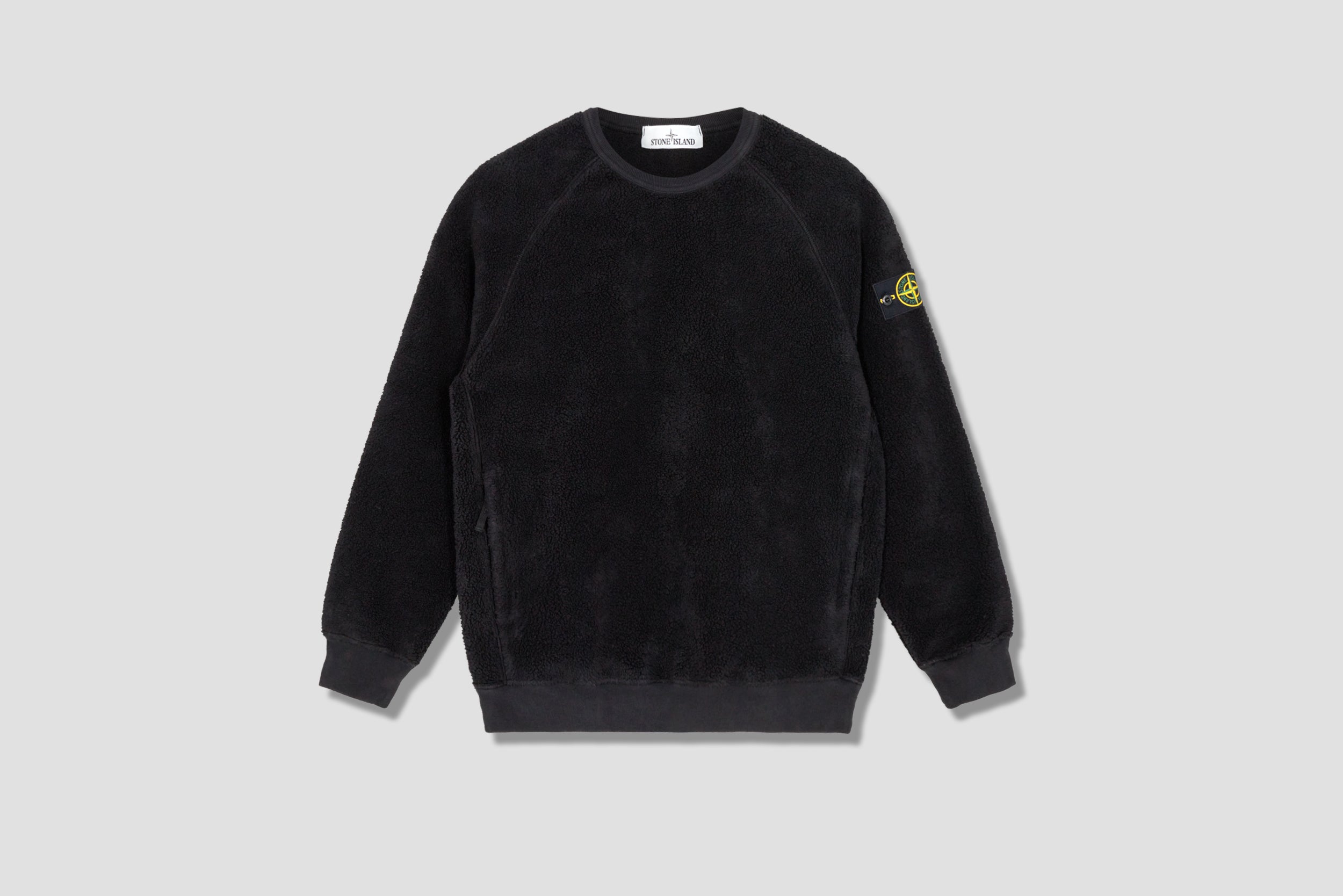 STONE ISLAND COTTON PILE GARMENT DYED SWEATSHIRT 751560234 Black 