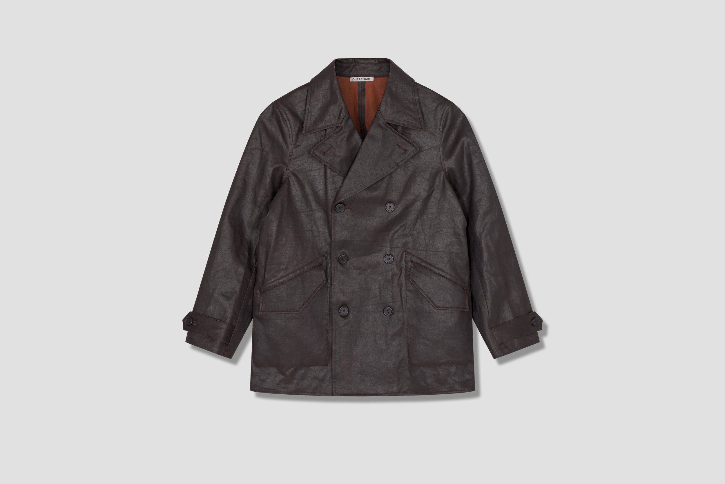 OUR LEGACY DB BUTA COAT - MUD DYED COTTON M4211BMD Dark brown ...