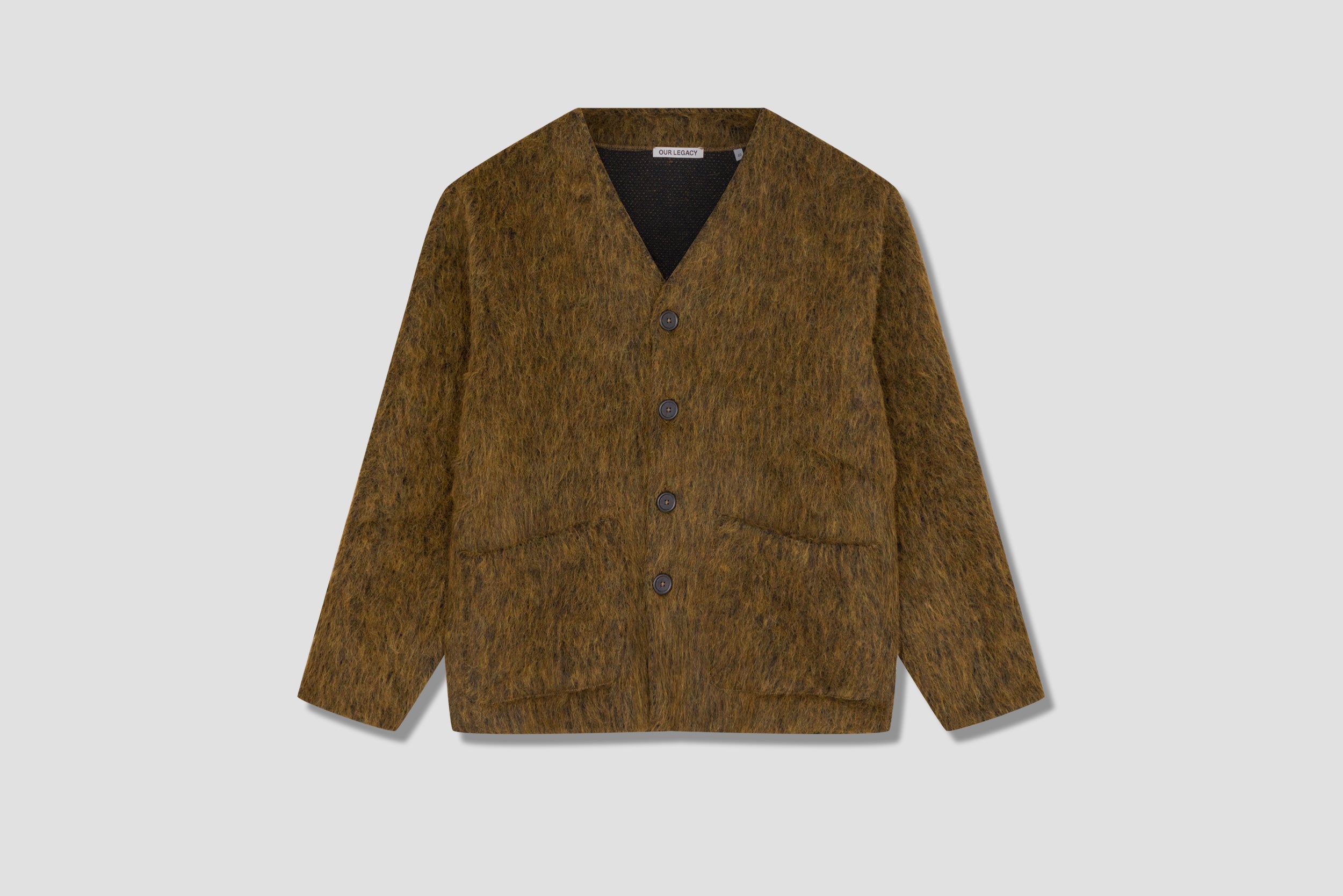 our legacy CARDIGAN OLIVE MELANGE MOHAIR-