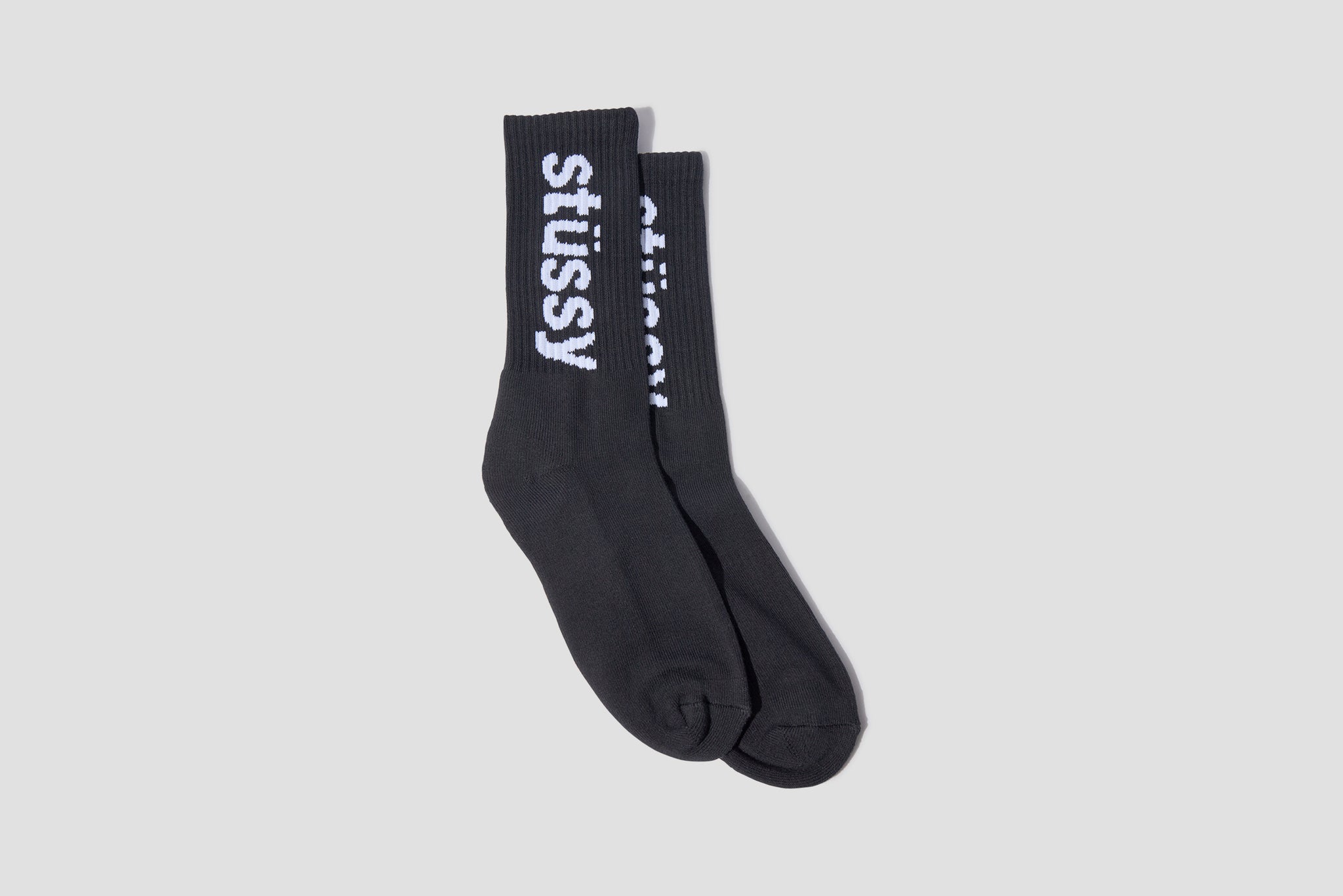 HELVETICA JACQUARD CREW SOCKS 138742 Black