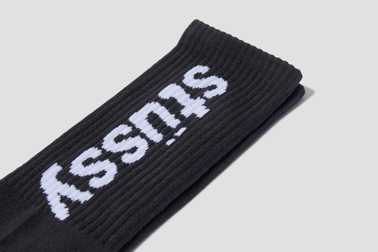 HELVETICA JACQUARD CREW SOCKS 138742 Black