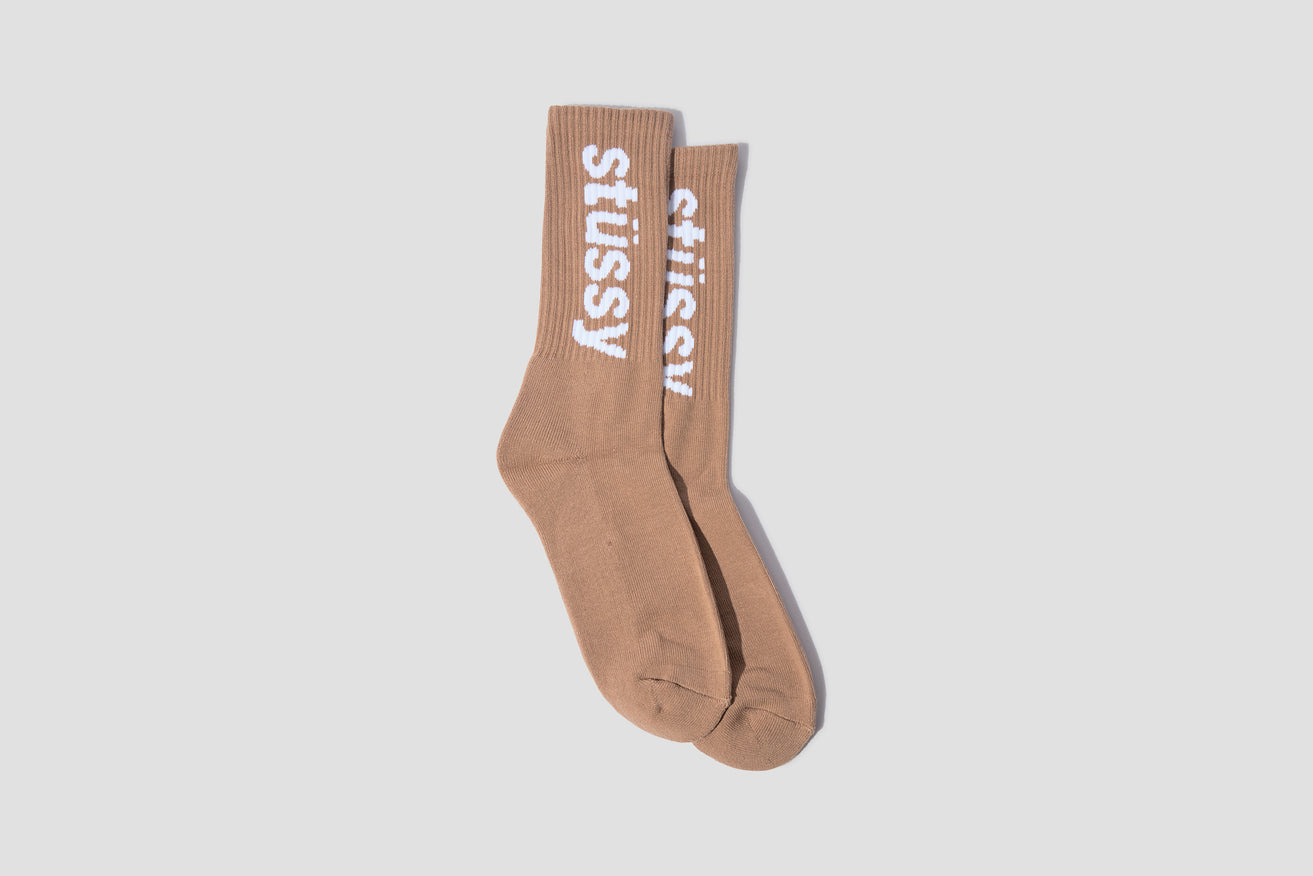 HELVETICA JACQUARD CREW SOCKS 138742 Brown